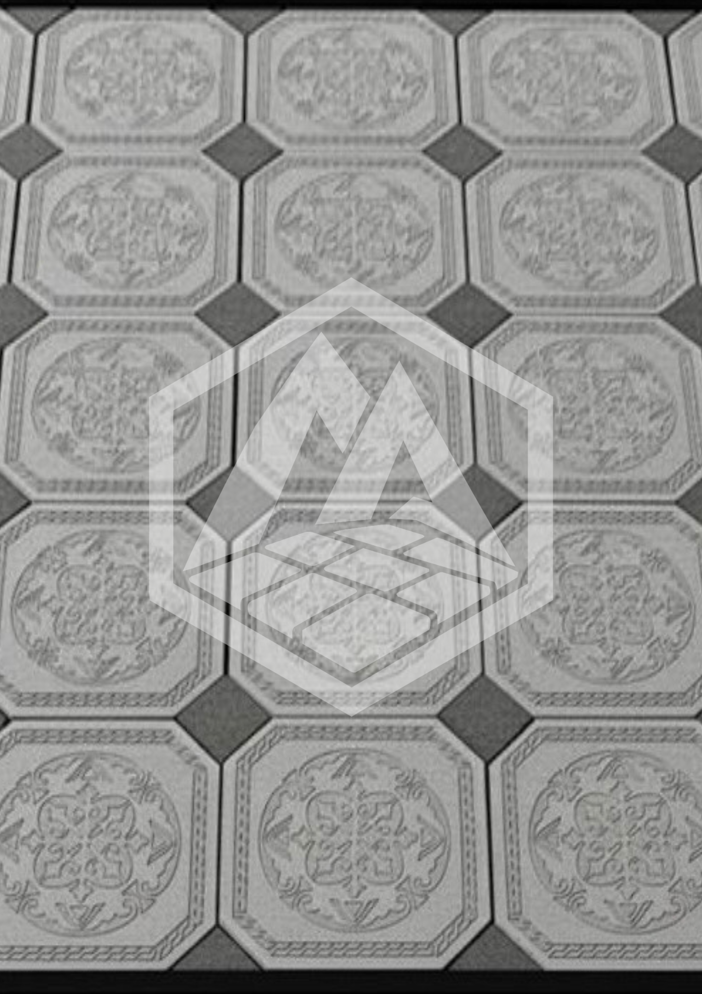 Ash Medallion Octagon Tile