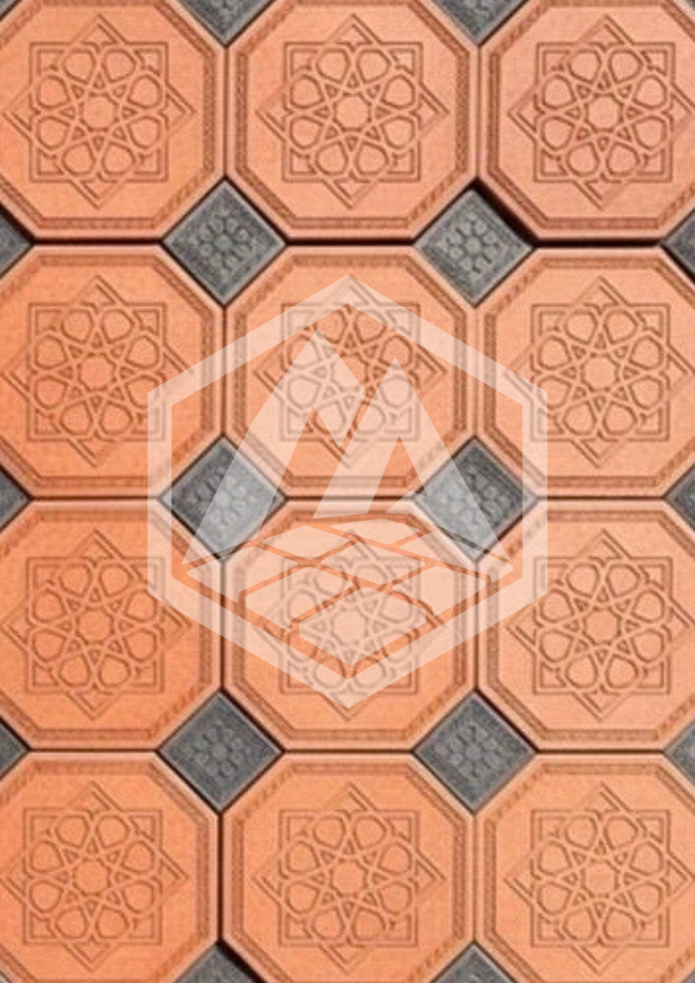 Terracotta Rosette Octagon Tile