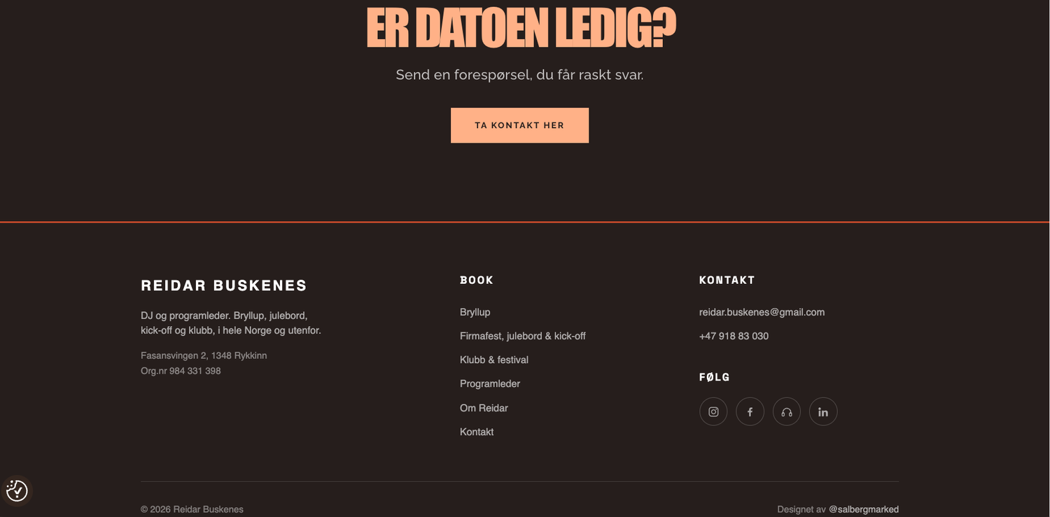 Avslutningen med spørsmålet Er datoen ledig