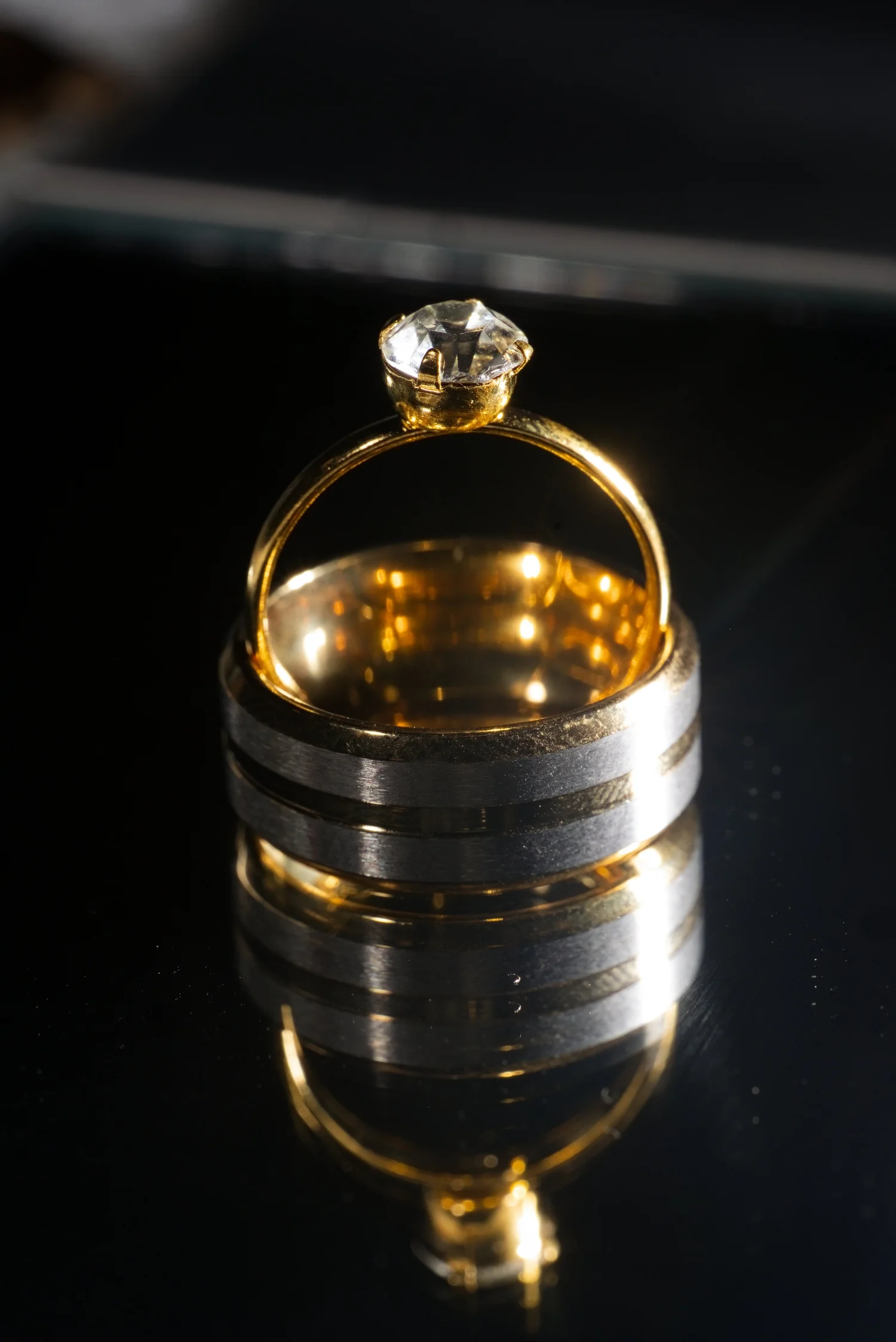 A wedding ring in close detail