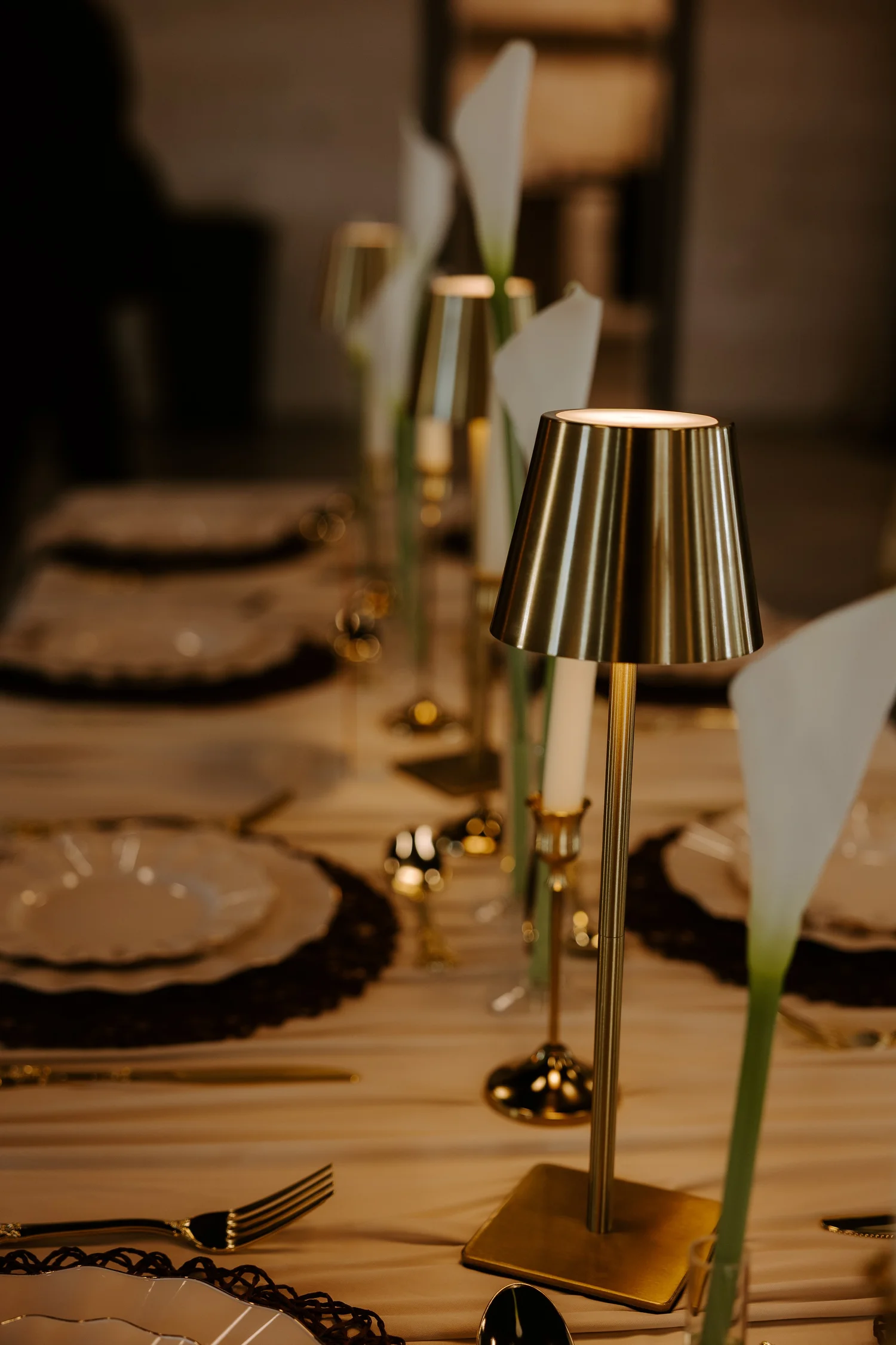 A moody candlelit tablescape