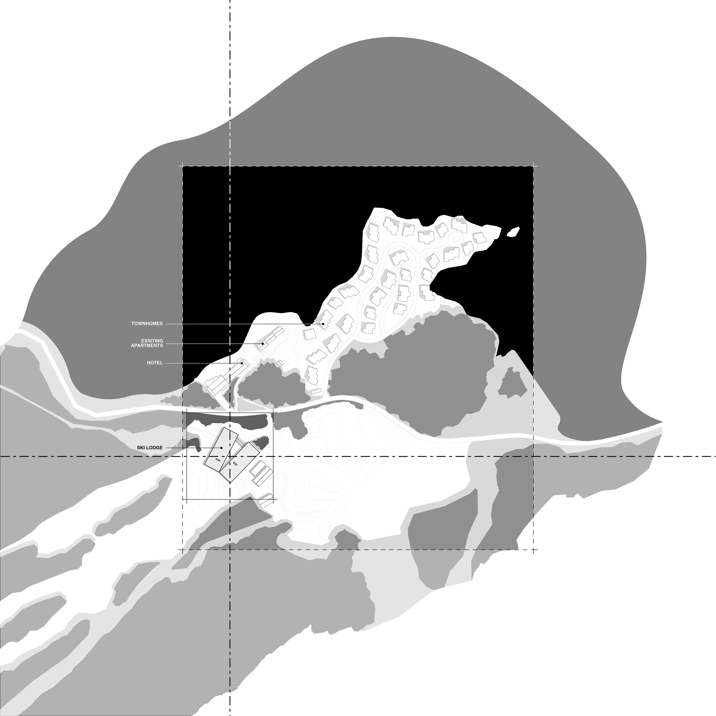 Cape Smoky Ski Lodge Close Up Site Plan Drawing