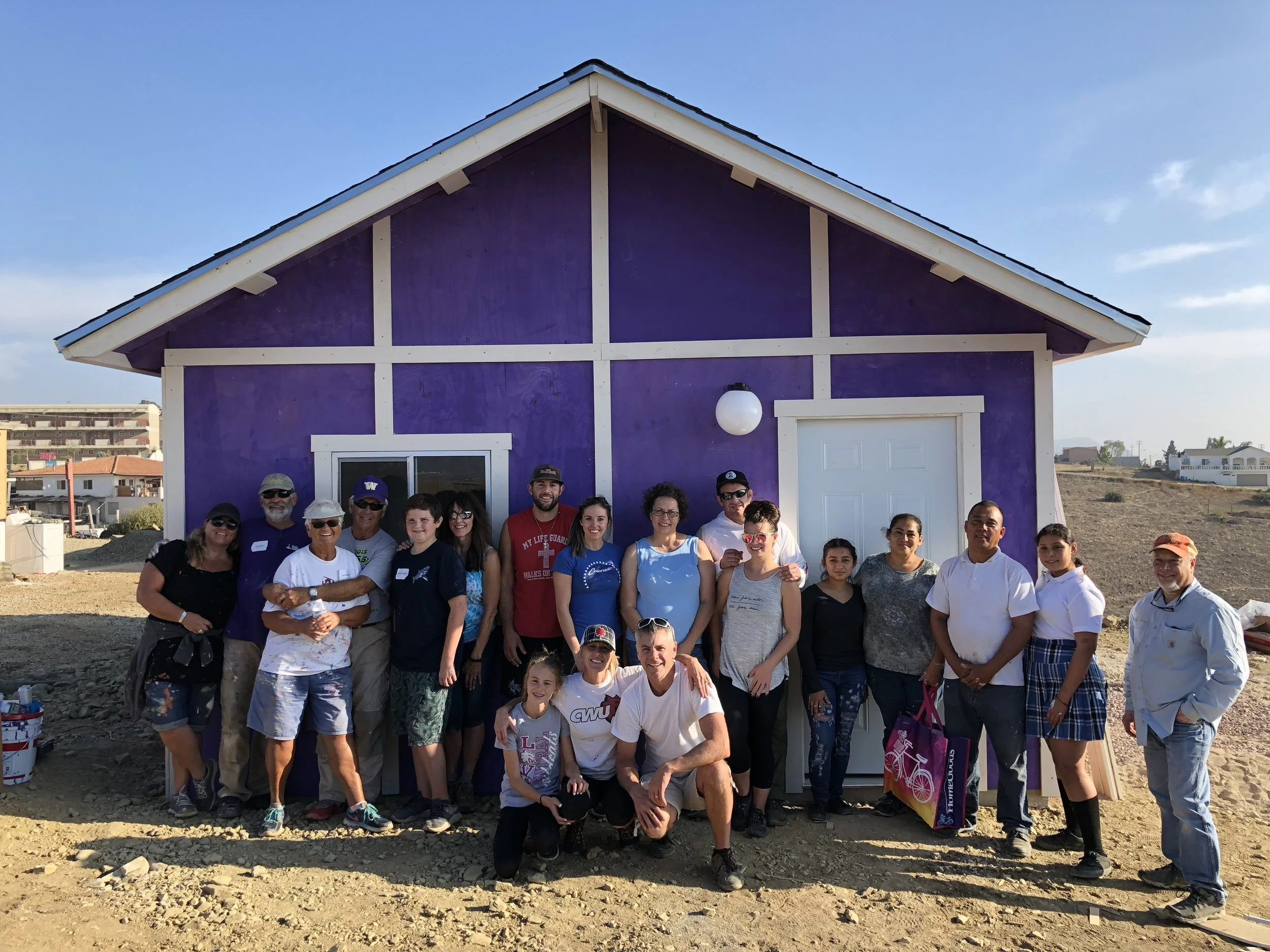Volunteer team on the build