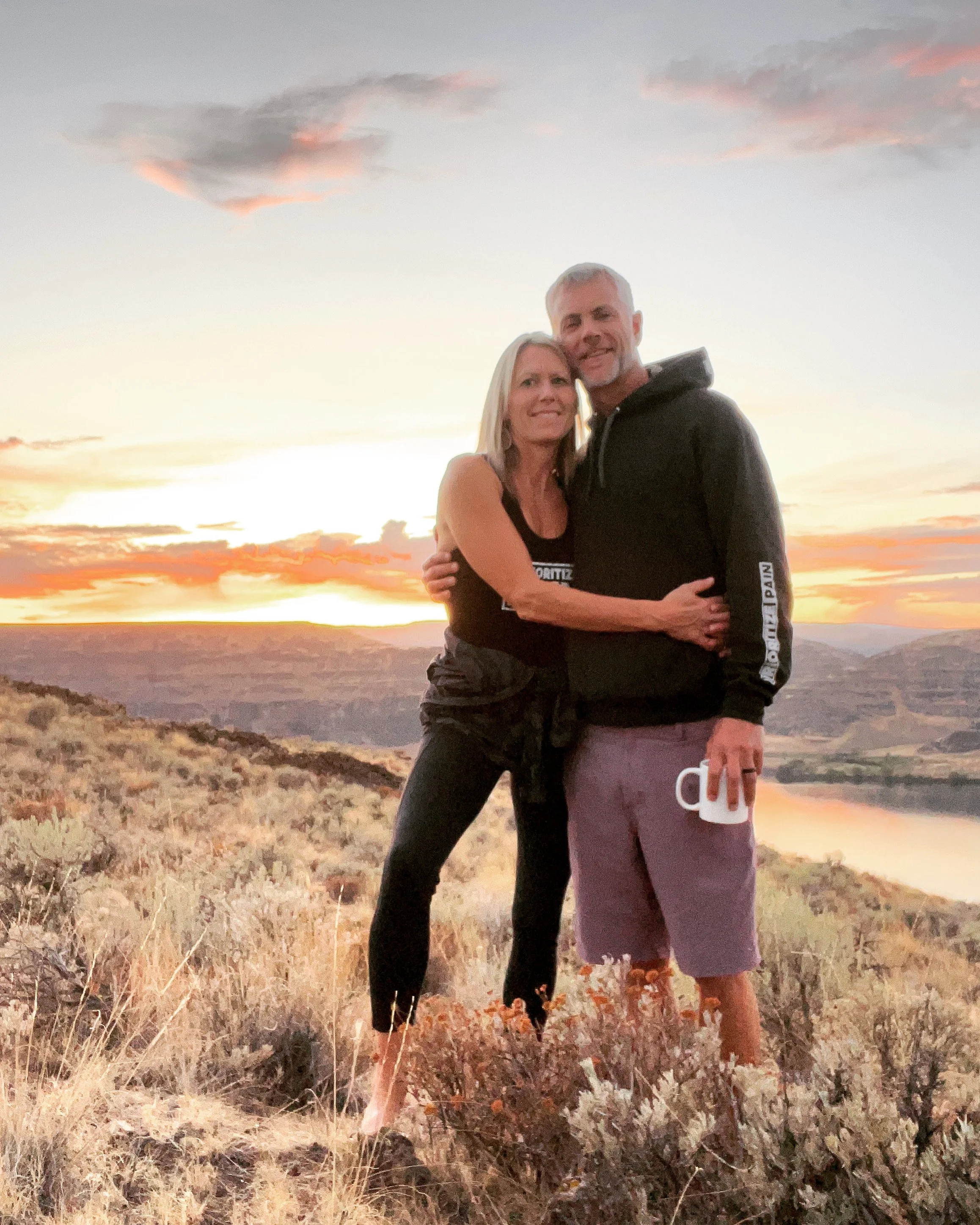 Chad and Jamie Youngquist at sunset over Kittitas Valley