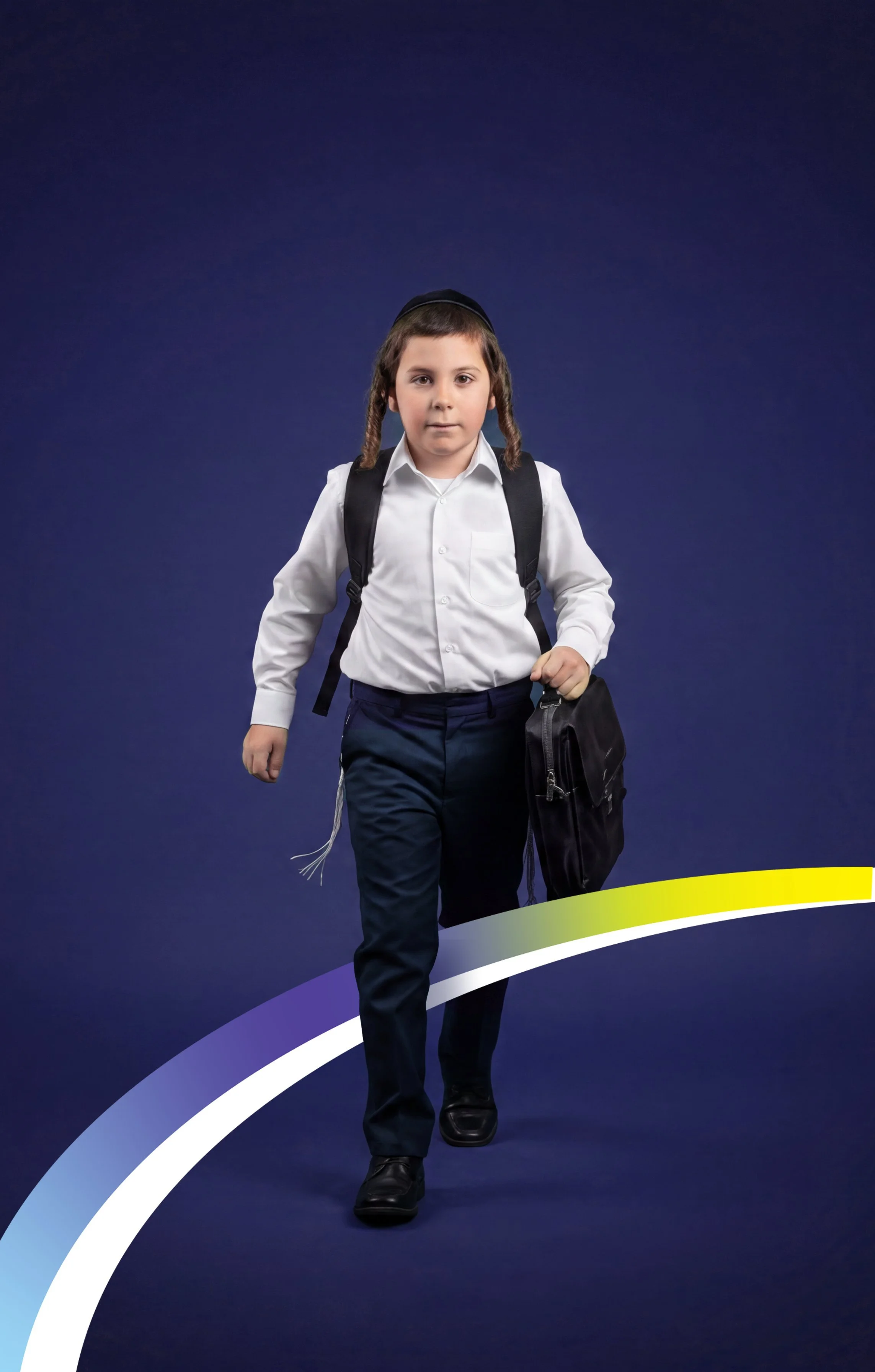 Child walking forward with confidence