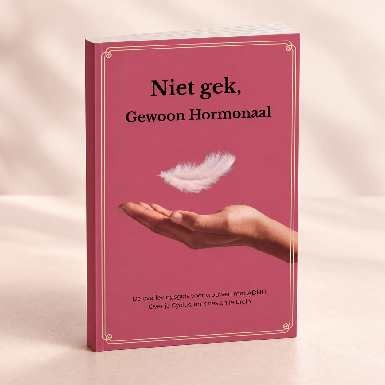 3D mockup van Niet gek, gewoon hormonaal, een boek over ADHD bij vrouwen en hormonen