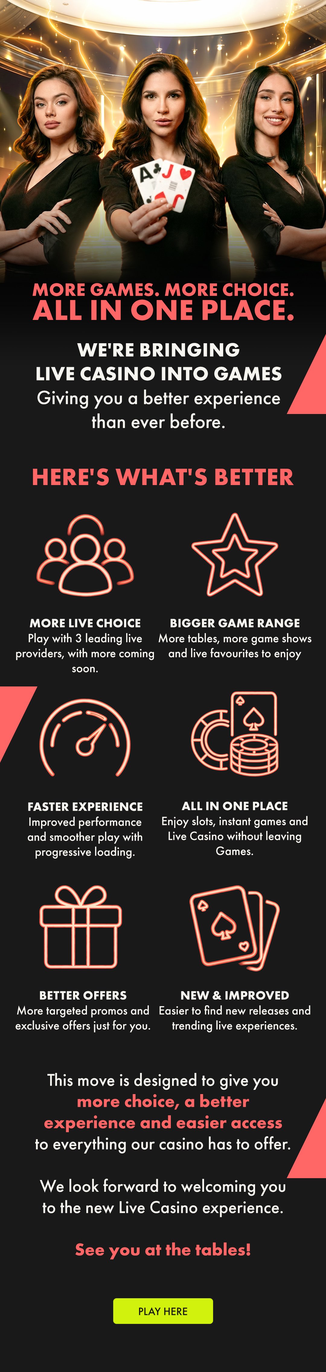 Live Casino email design
