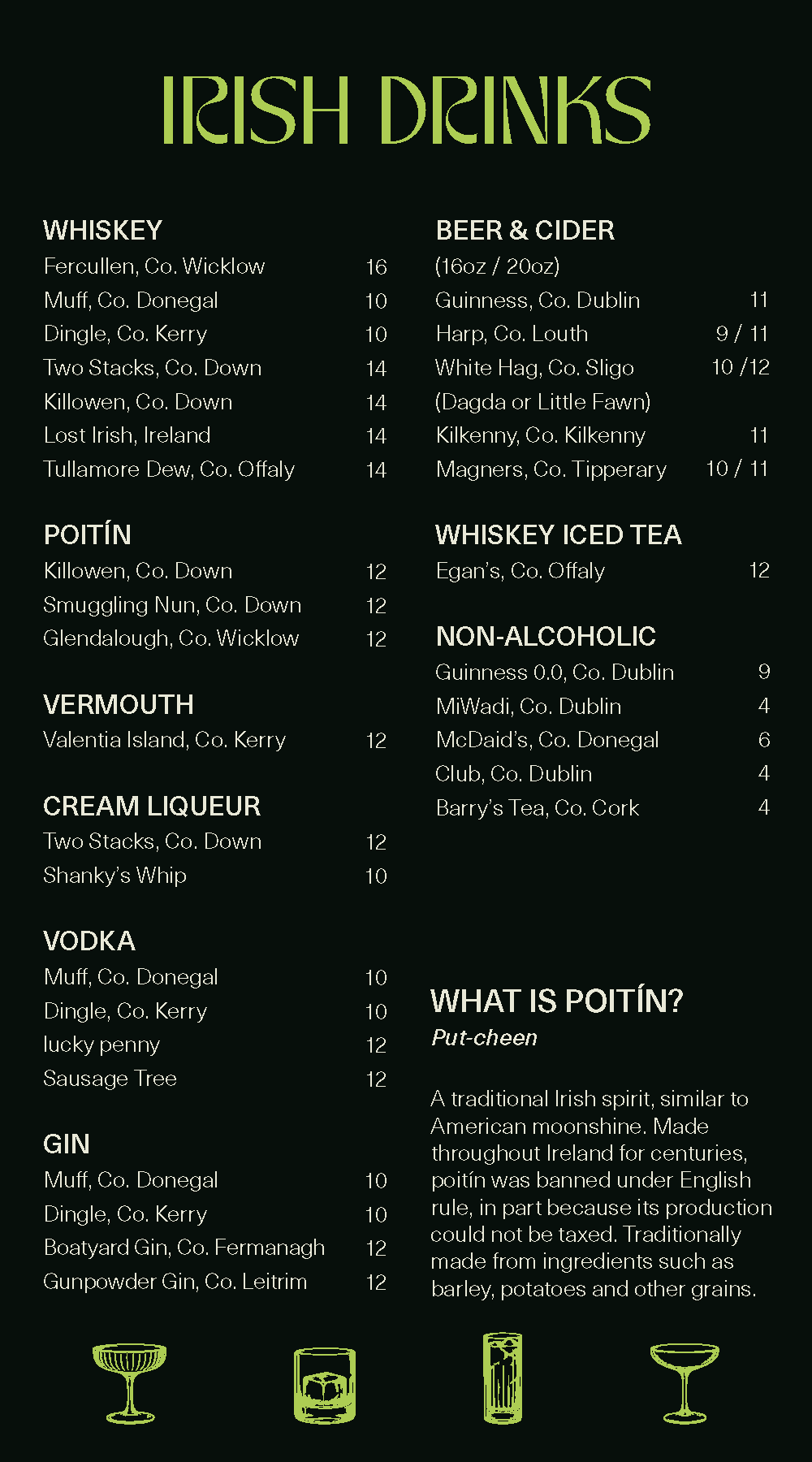 Drinks Menu