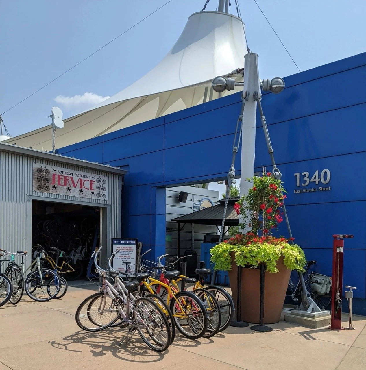 Wheelhouse Detroit bicycle shop on the Detroit Riverfront