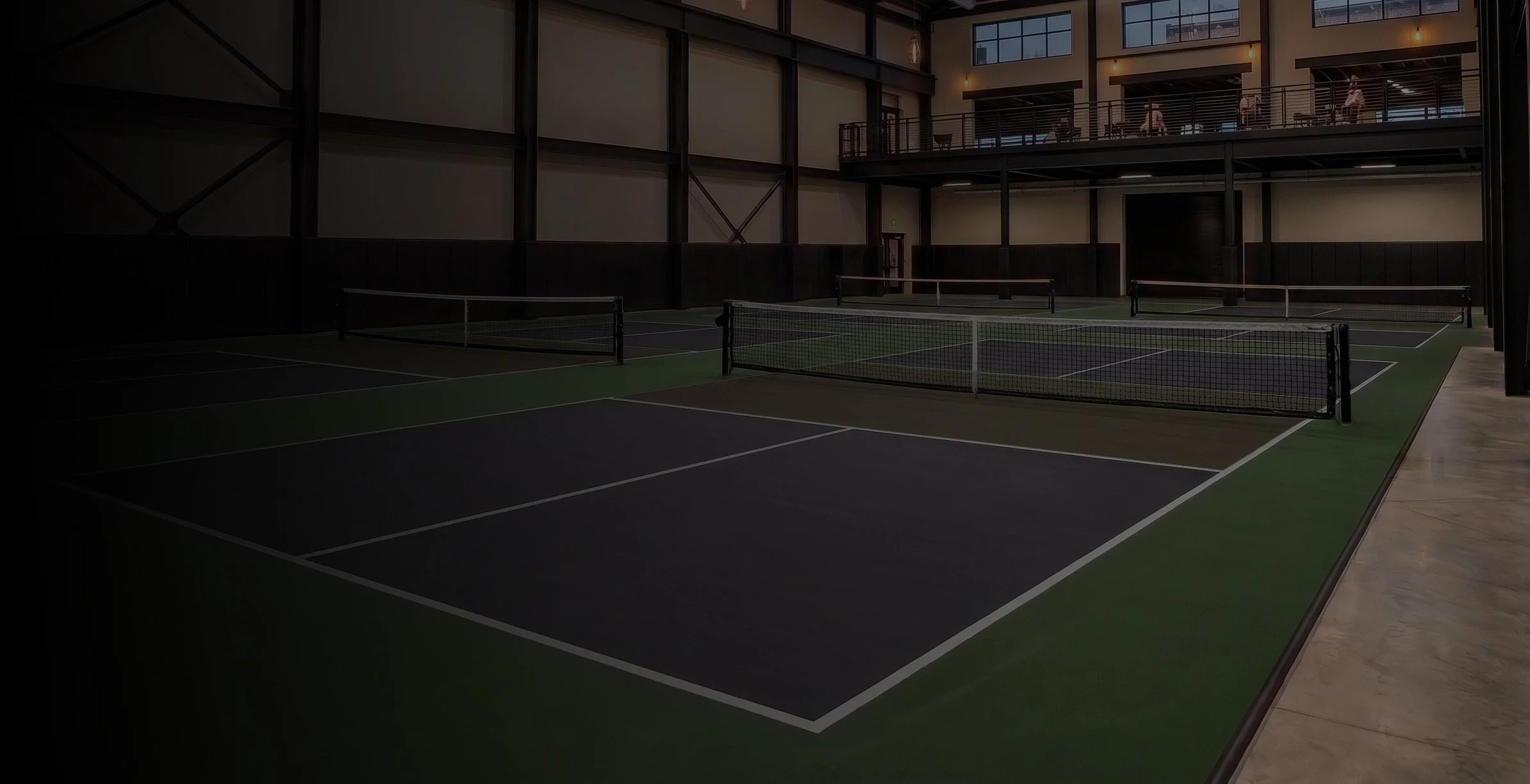 Indoor pickleball courts at Detroit Pickleball Club