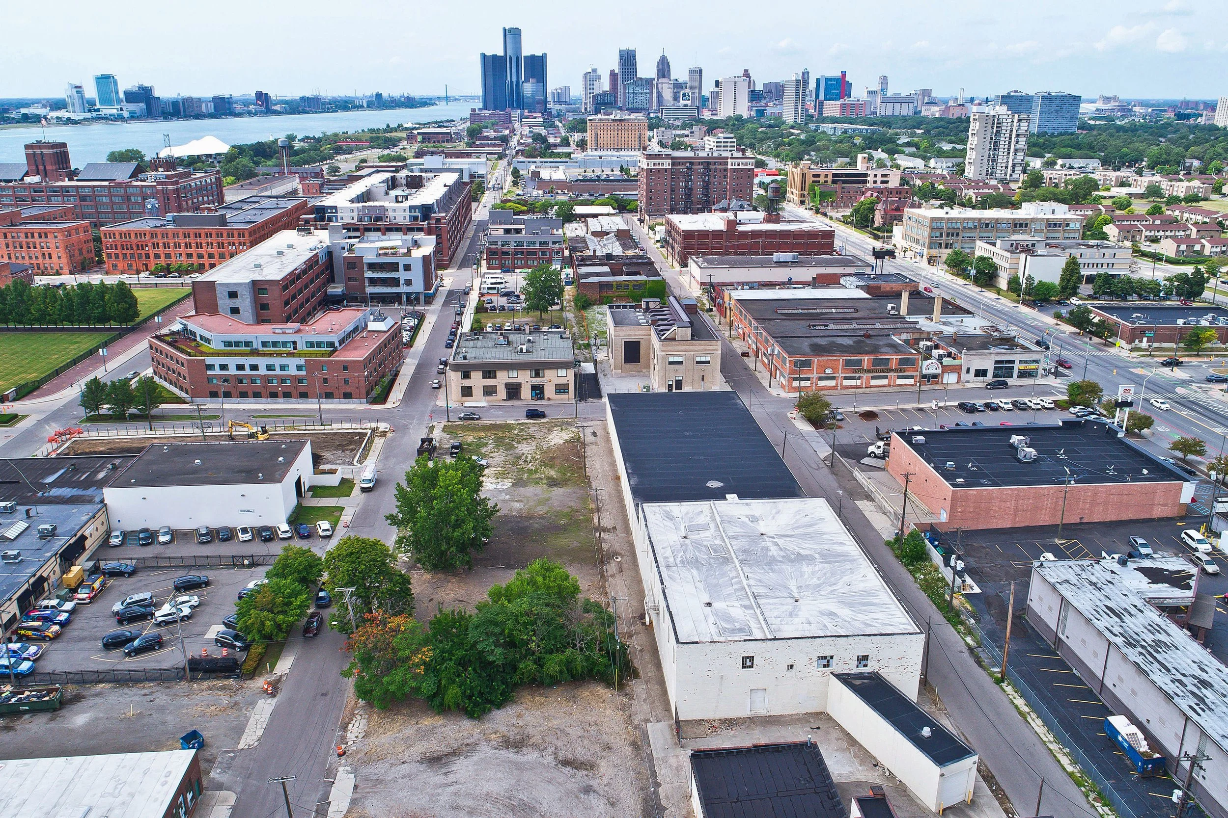 Detroit Pickleball Club facility under construction in Rivertown