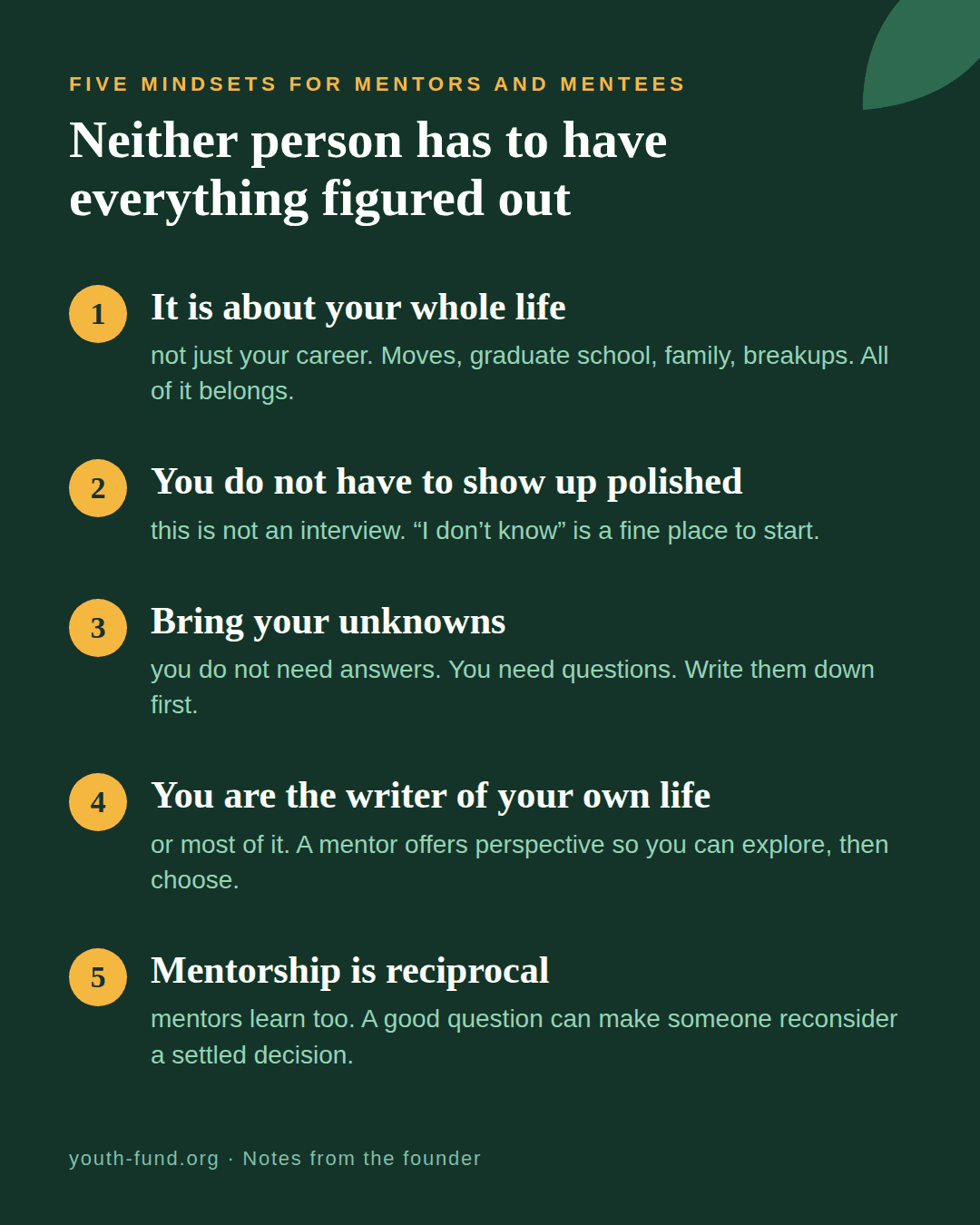 Five mindsets for mentors and mentees