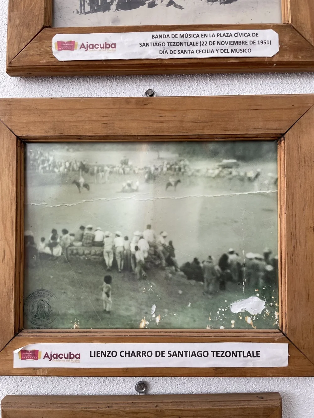 Original completo con marco y cartela: Memoria del lienzo charro