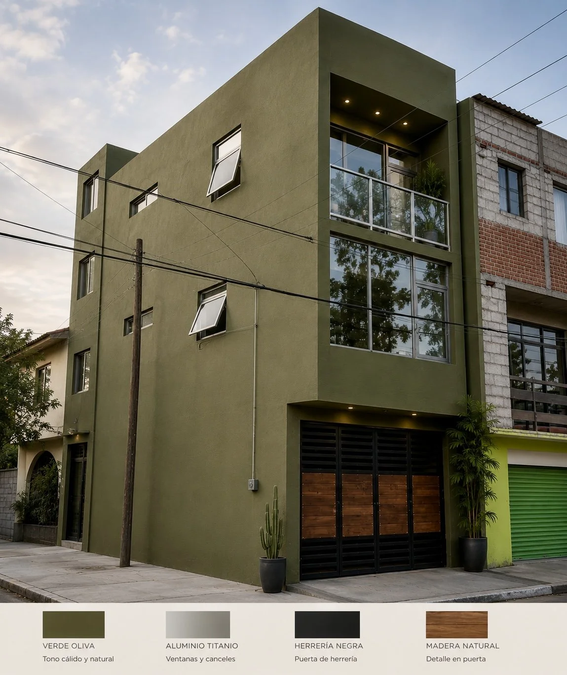 Propuesta de fachada de Casa Trini en perspectiva