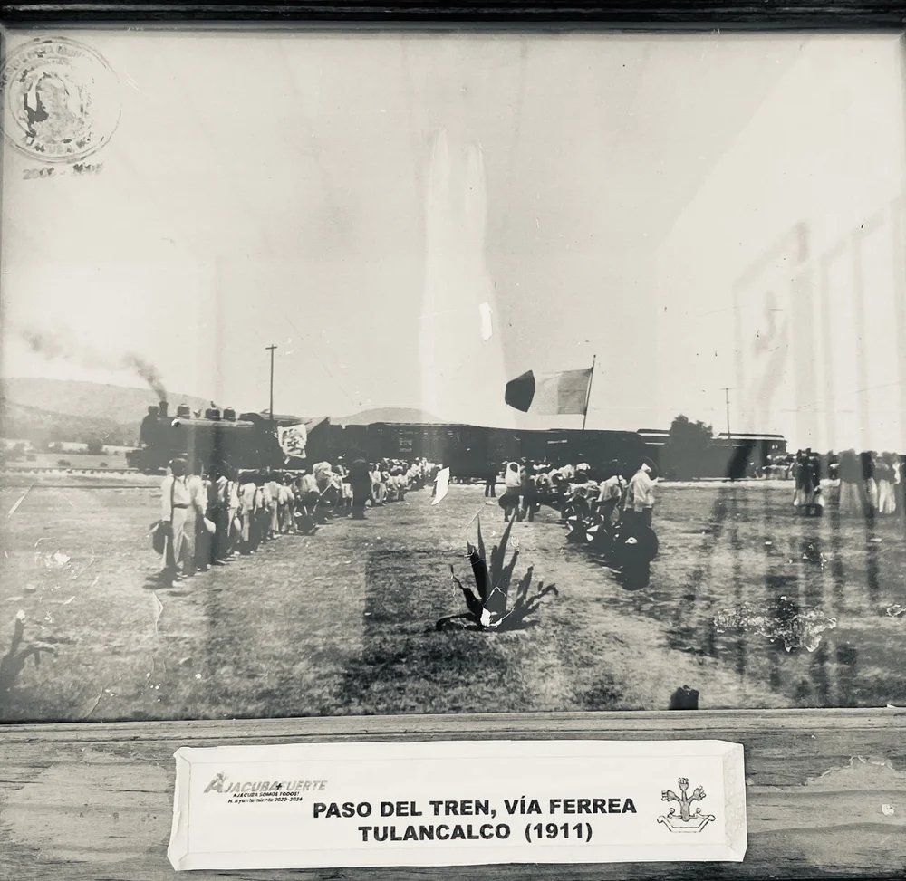 Original completo con marco y cartela: El paso del tren