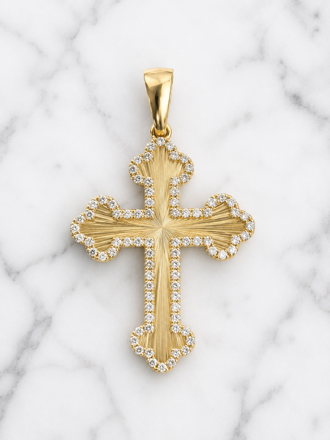 Diamond-cut cross pendant