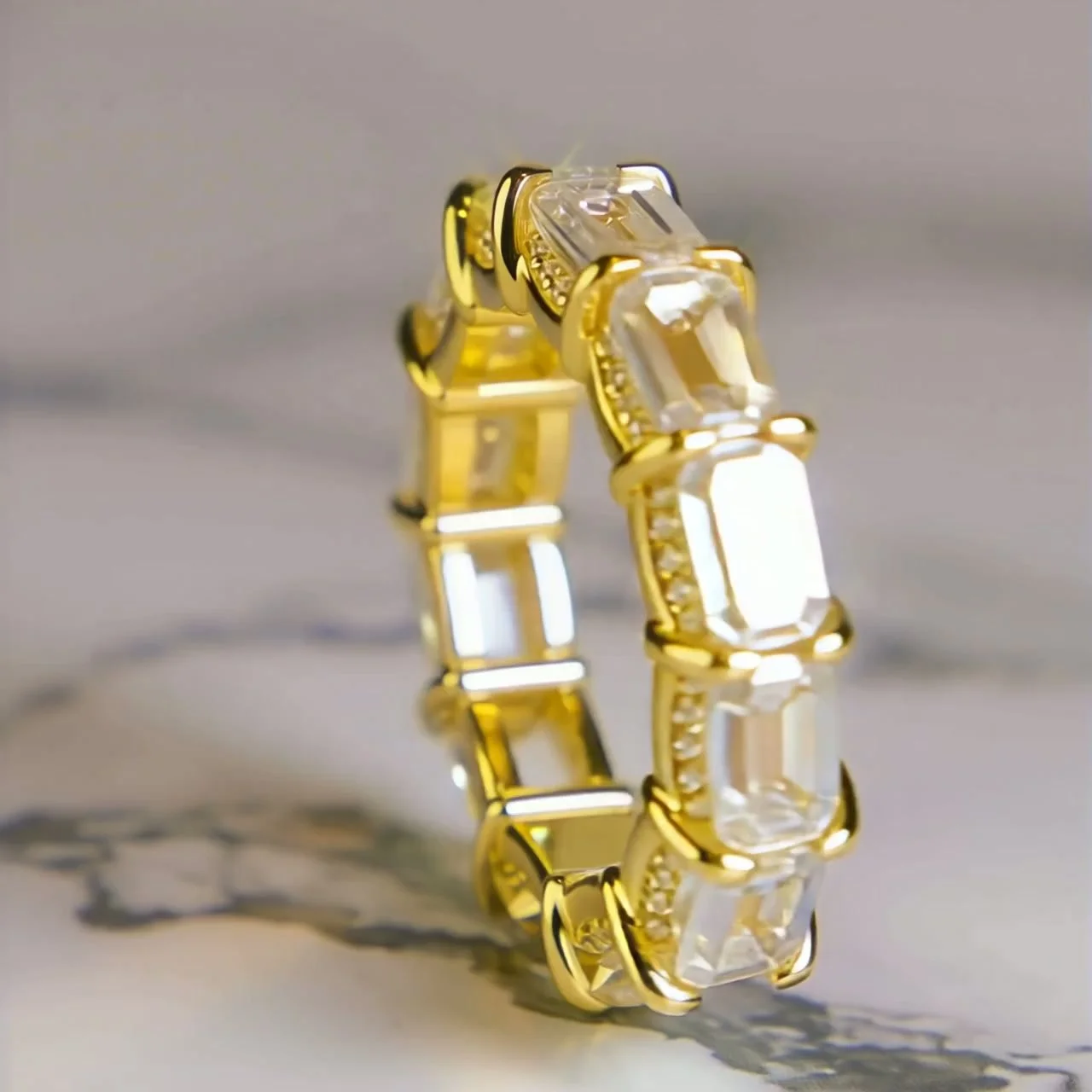 Baguette lab-grown diamond eternity band