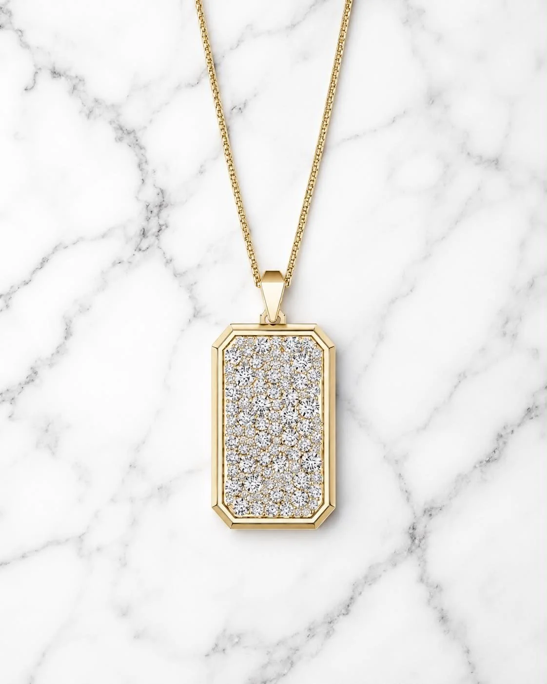Diamond dog tag pendant
