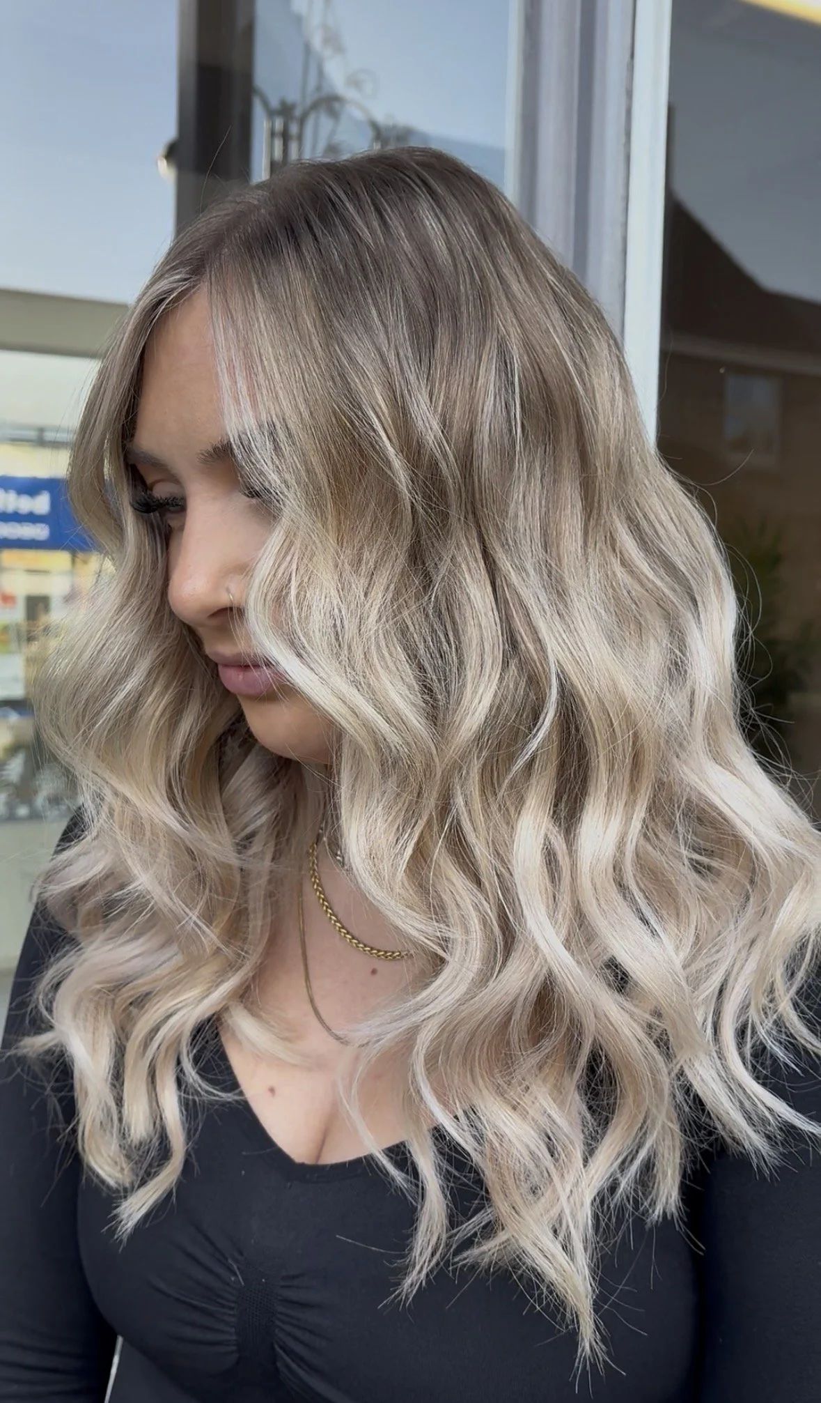 Hair after balayage treatment
