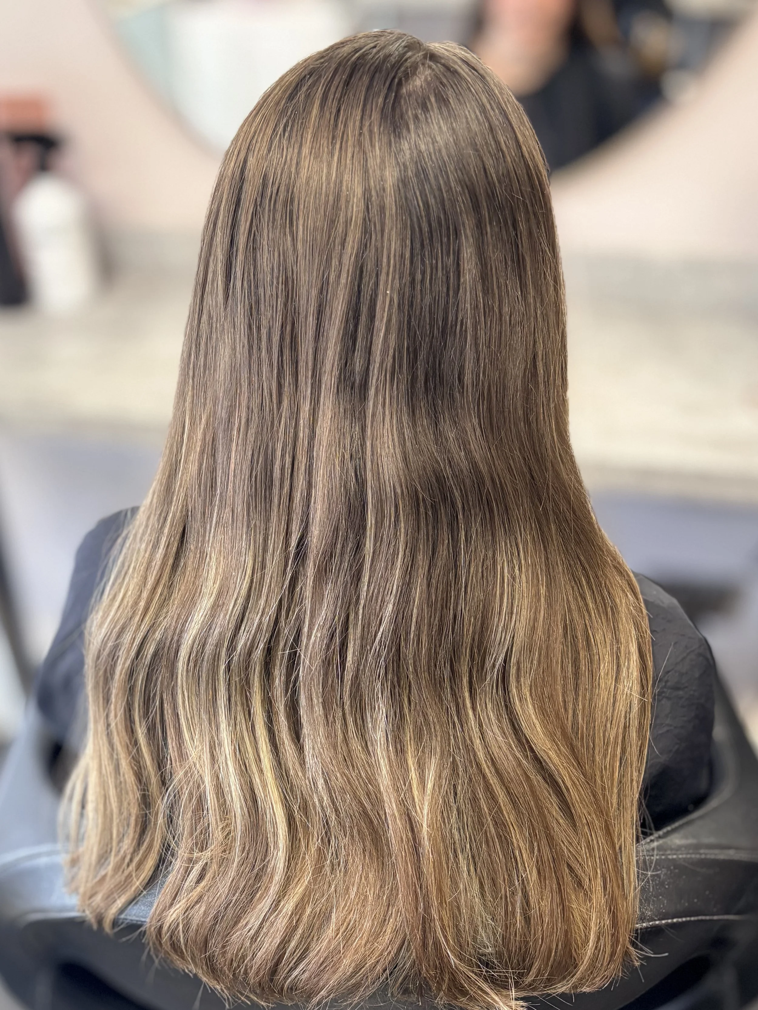 Hair before balayage treatment