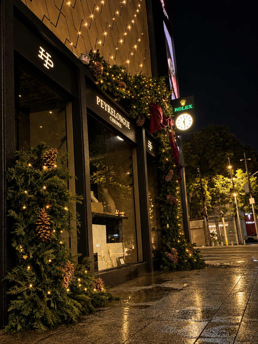 Peyrelongue Navidad — fachada Masaryk