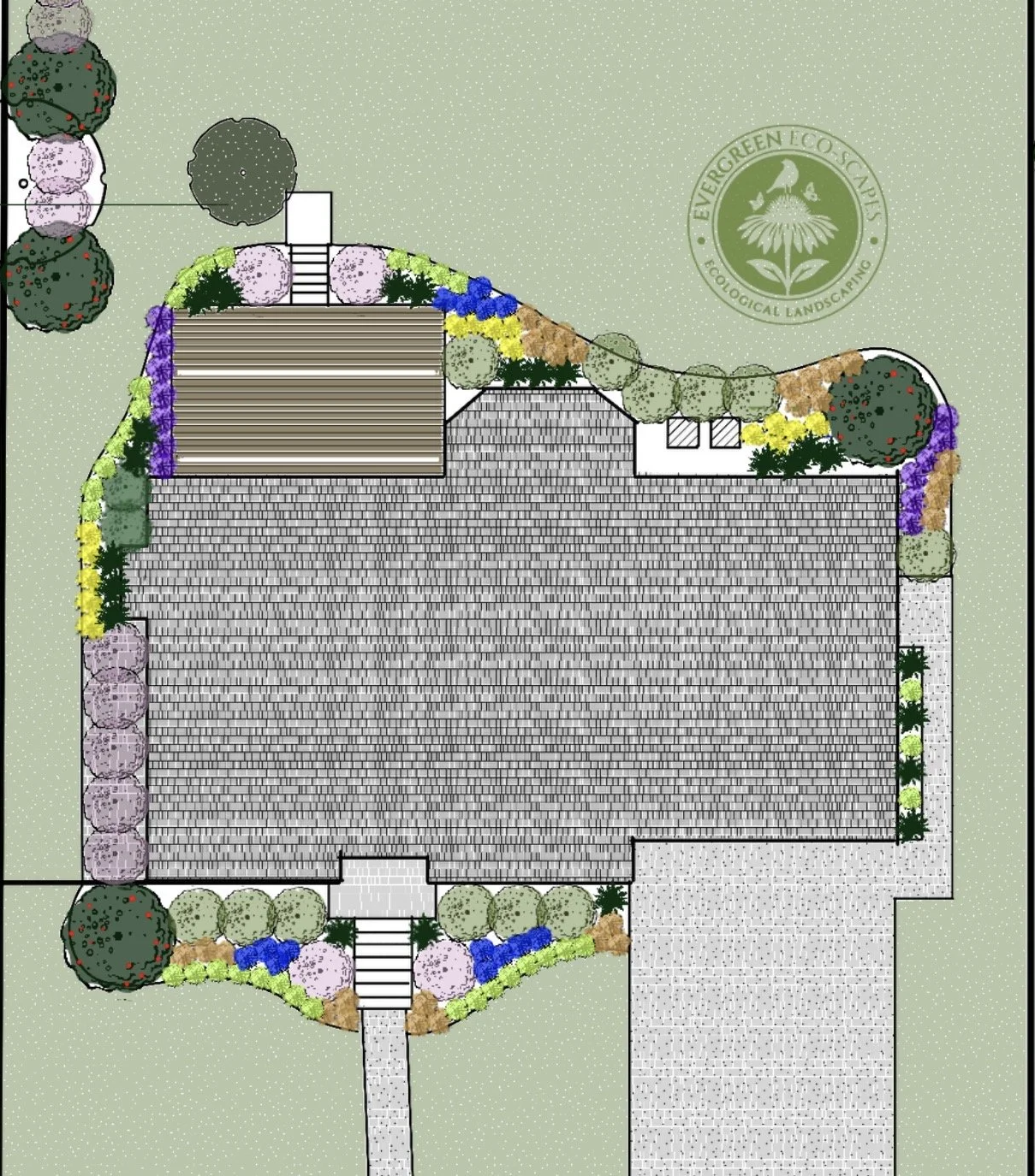 Landscape Design Drawings Ecological Evergreen Eco-Scapes