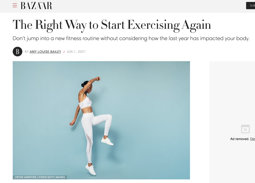 Harper's Bazaar talks post-quarantine workouts