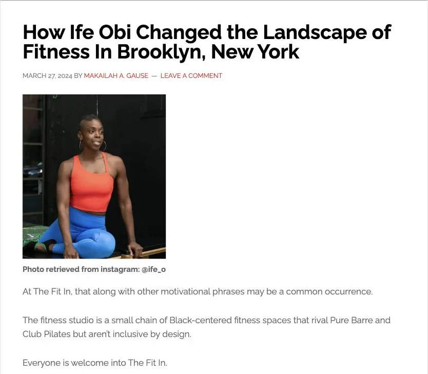 How Ife Obi changed the landscape of fitness in Brooklyn, New York