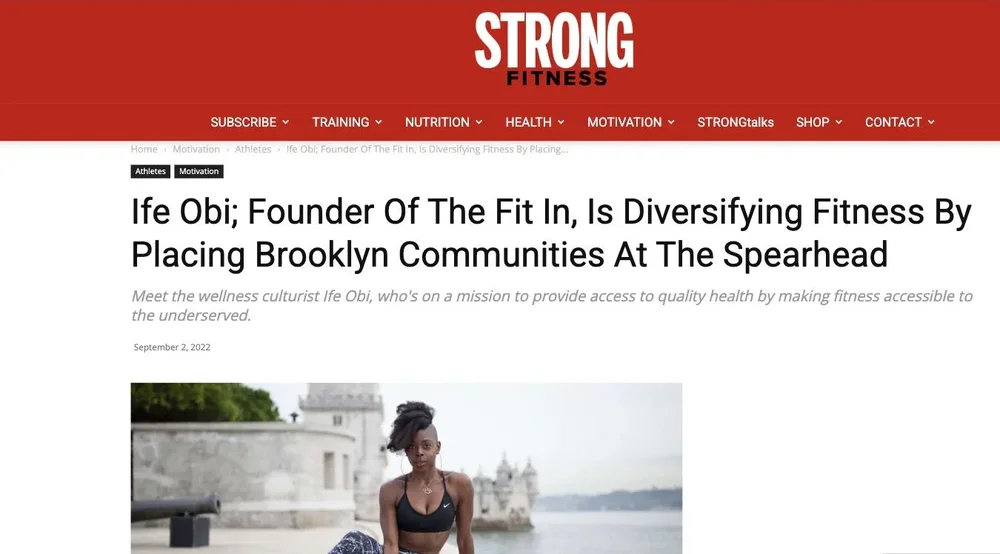Ife Obi, founder of The Fit In, is diversifying fitness by placing Brooklyn communities at the spearhead