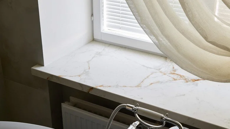 Custom marble window sill and trim