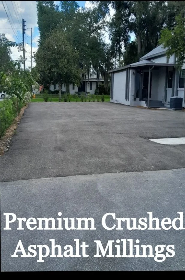 Finished Polk Services crushed-asphalt driveway.