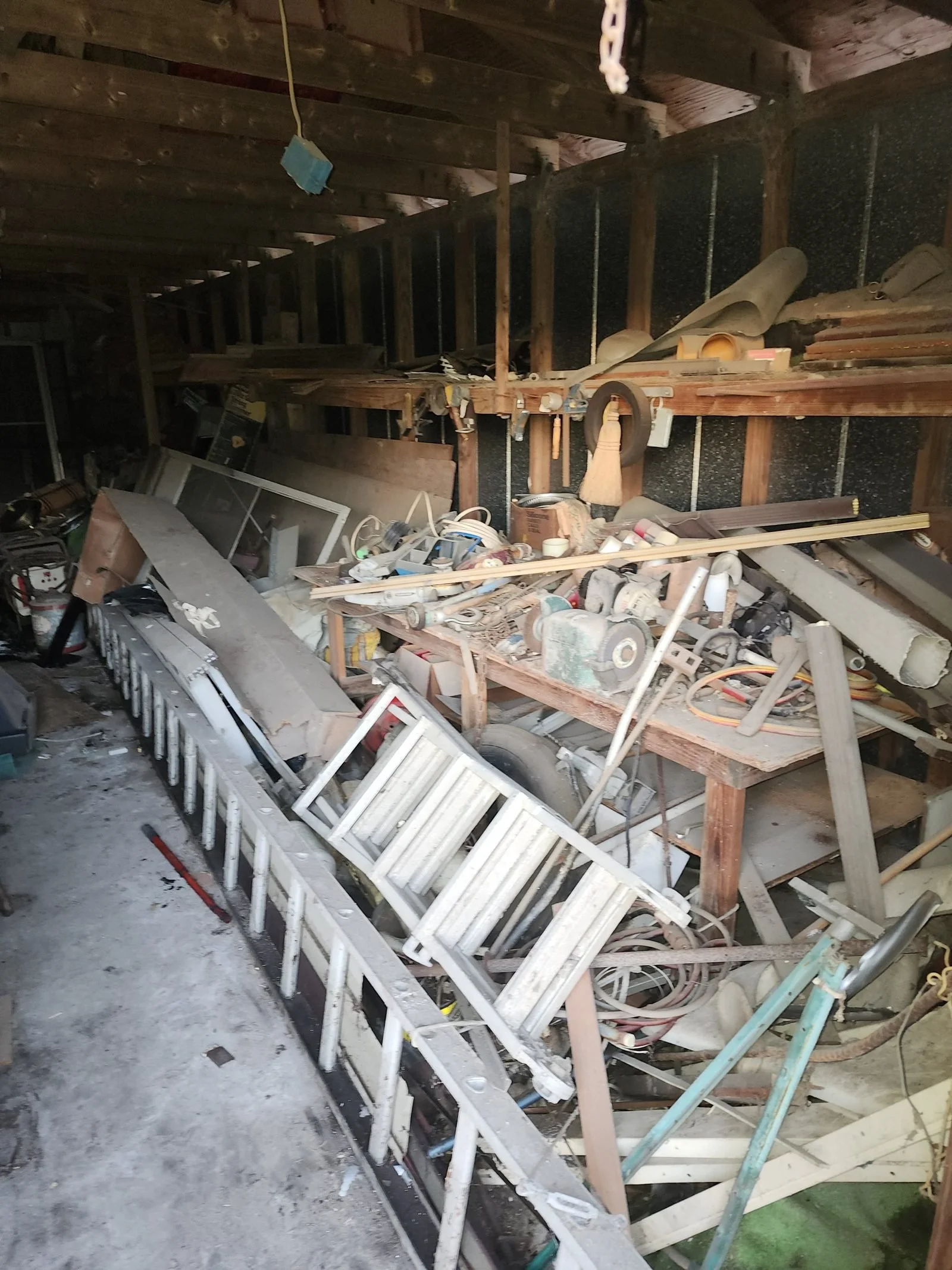 A Polk Services haul trailer loaded with household tear-out debris in Lakeland, FL.