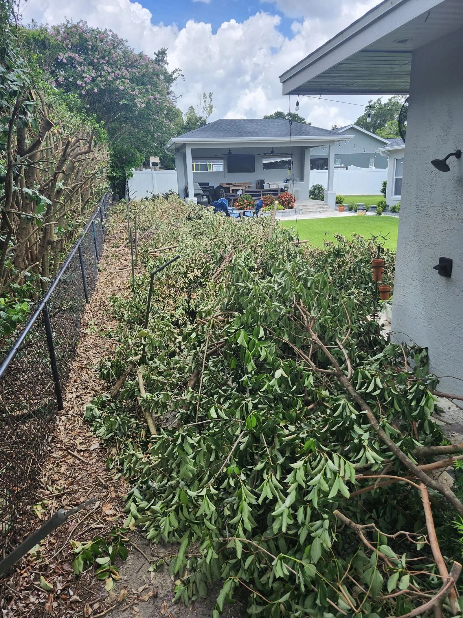 Polk Services storm debris removal in Lakeland, FL after Hurricane Milton, 2024.