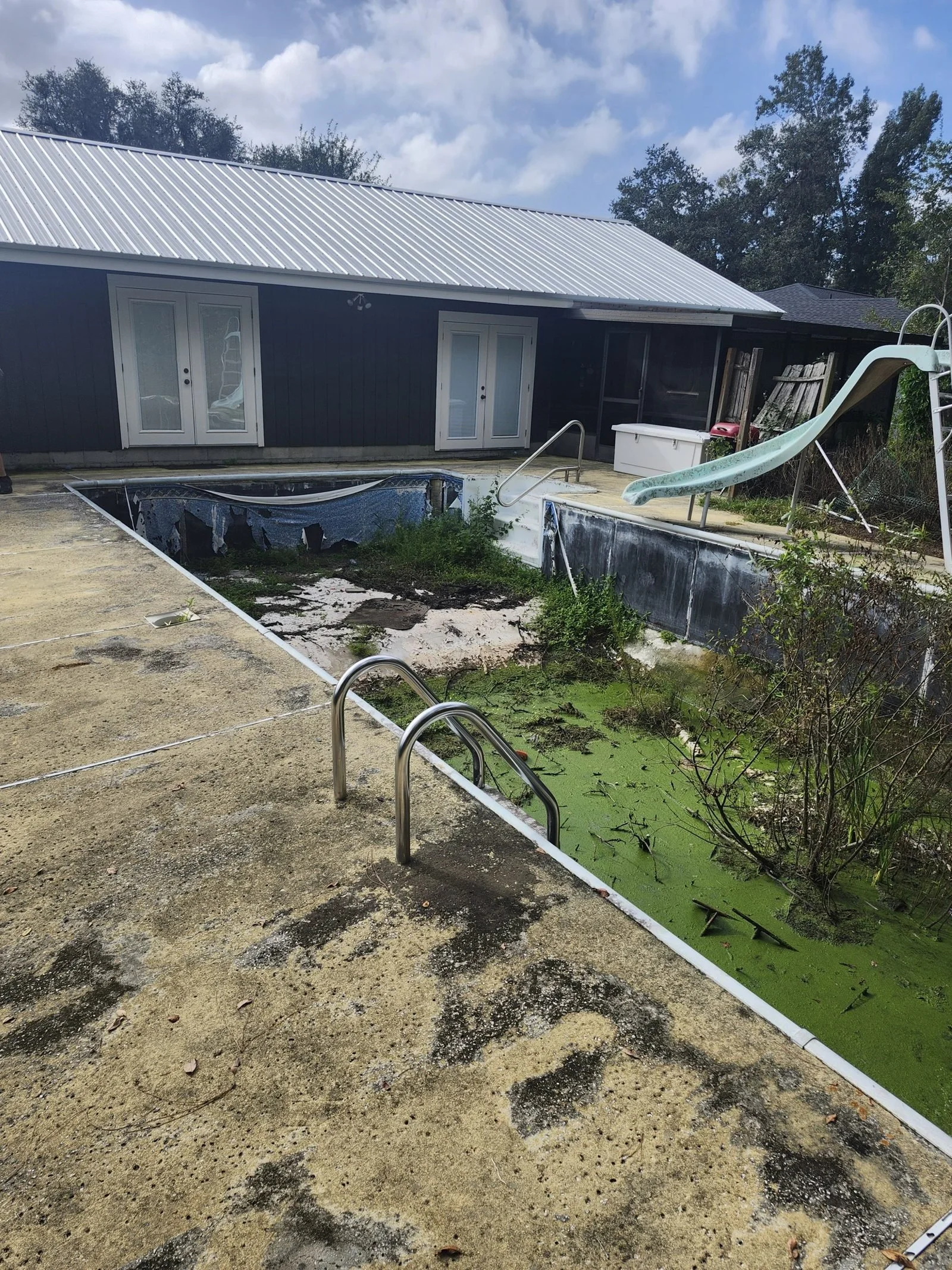 Polk Services in-ground pool before demolition and fill.