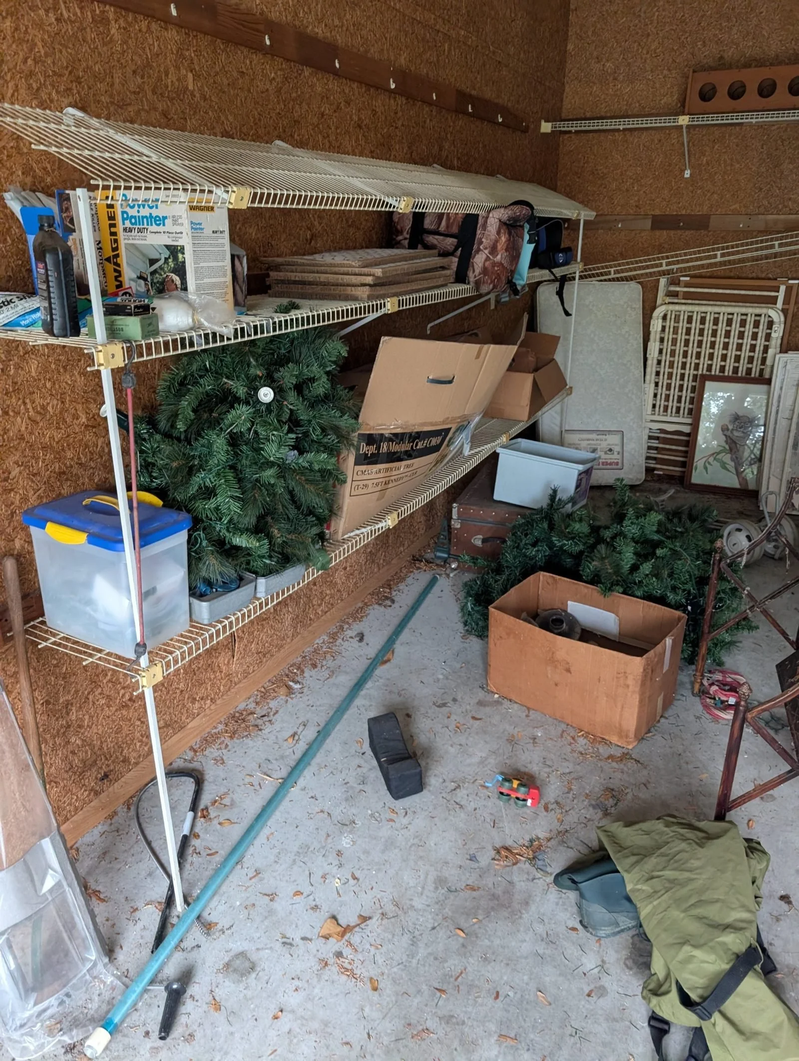 A Polk Services trailer loaded with abandoned belongings hauled from a bank-owned property.
