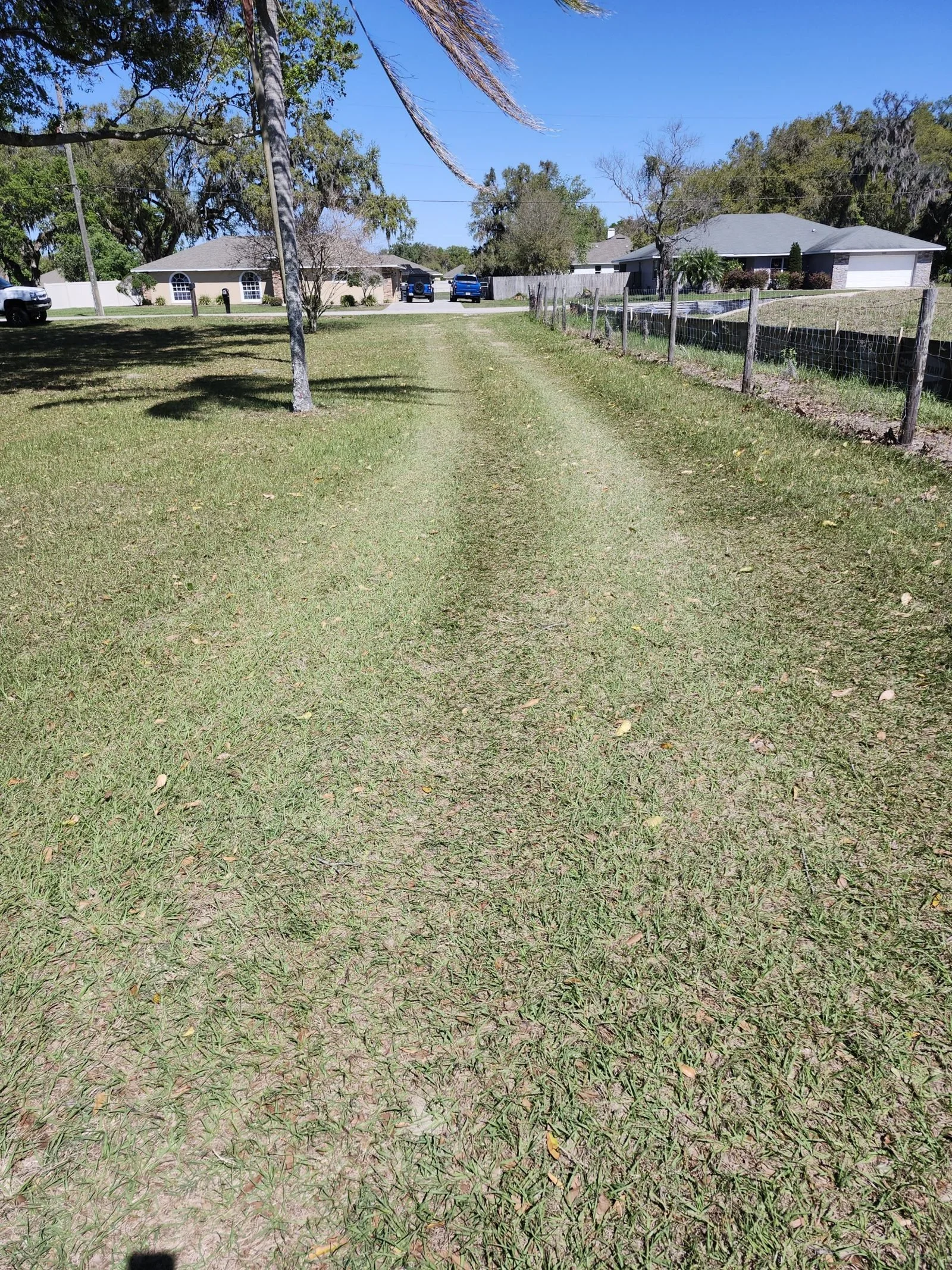 Property before the Polk Services crushed-concrete driveway install.