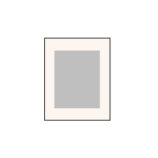 Diagram of a 16 by 20 framed print with an 11 by 14 mat window