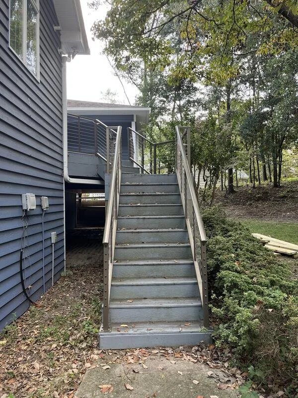 Weathered deck before rebuild