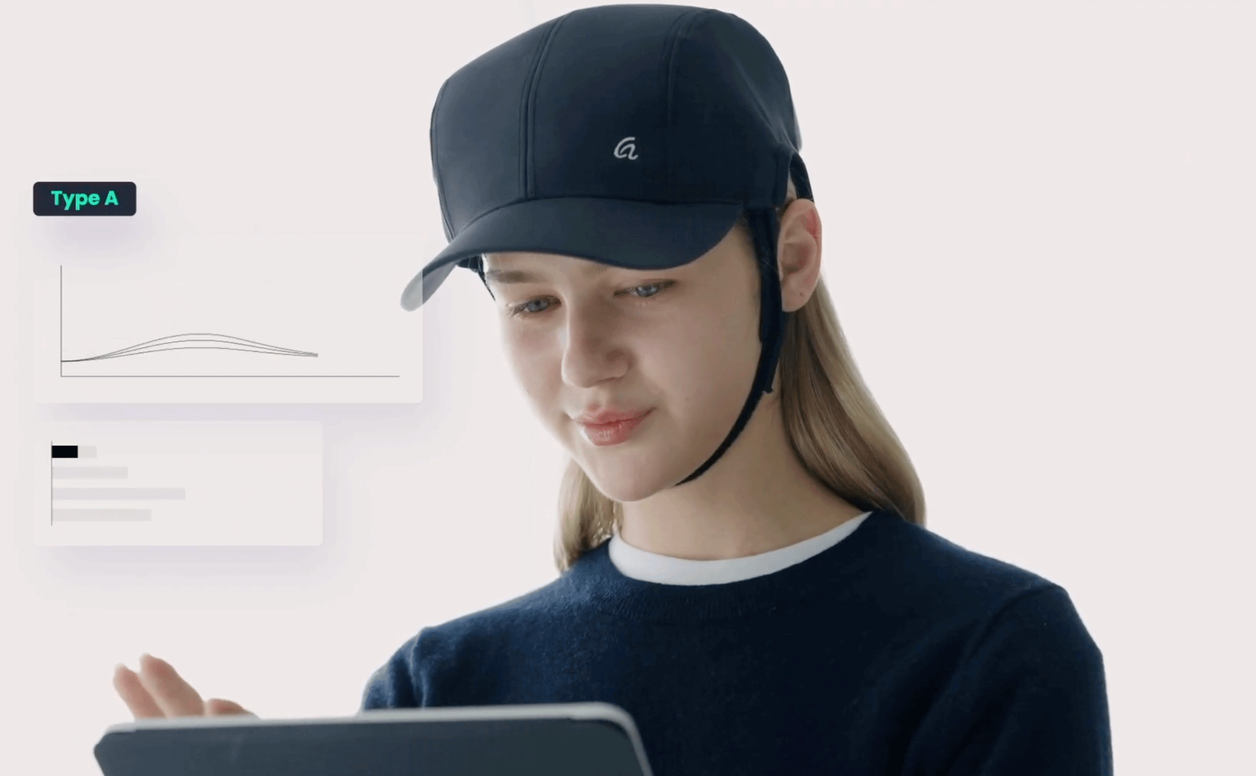 A person wearing the cap during a recording session