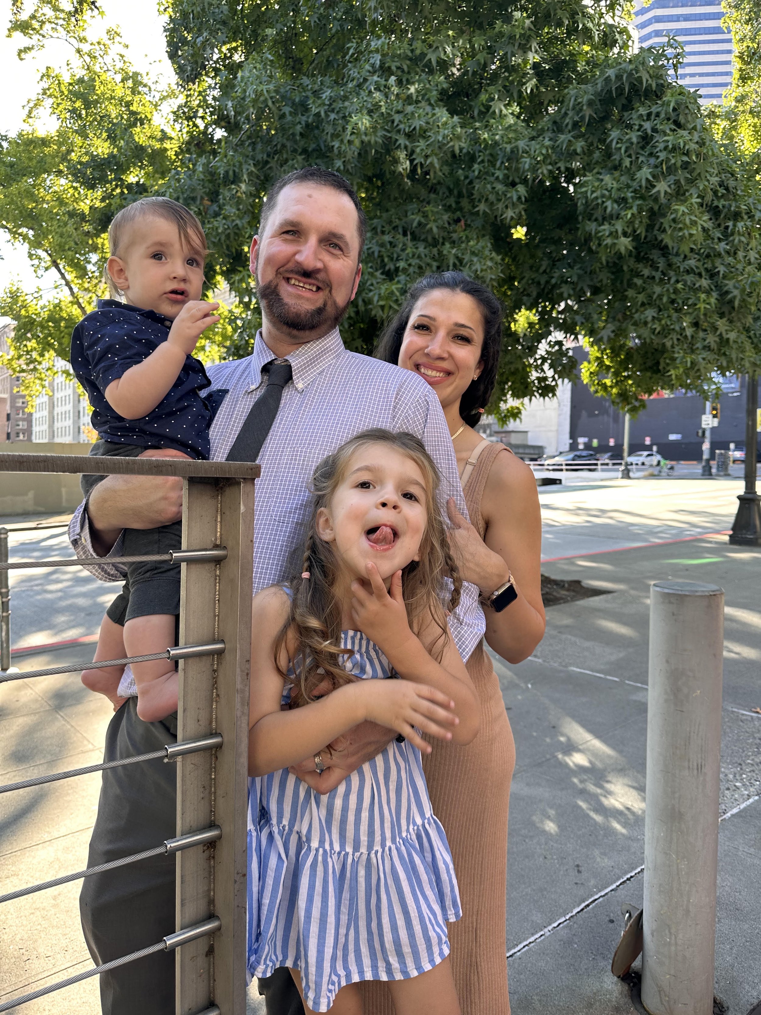 Matt with his wife and two children