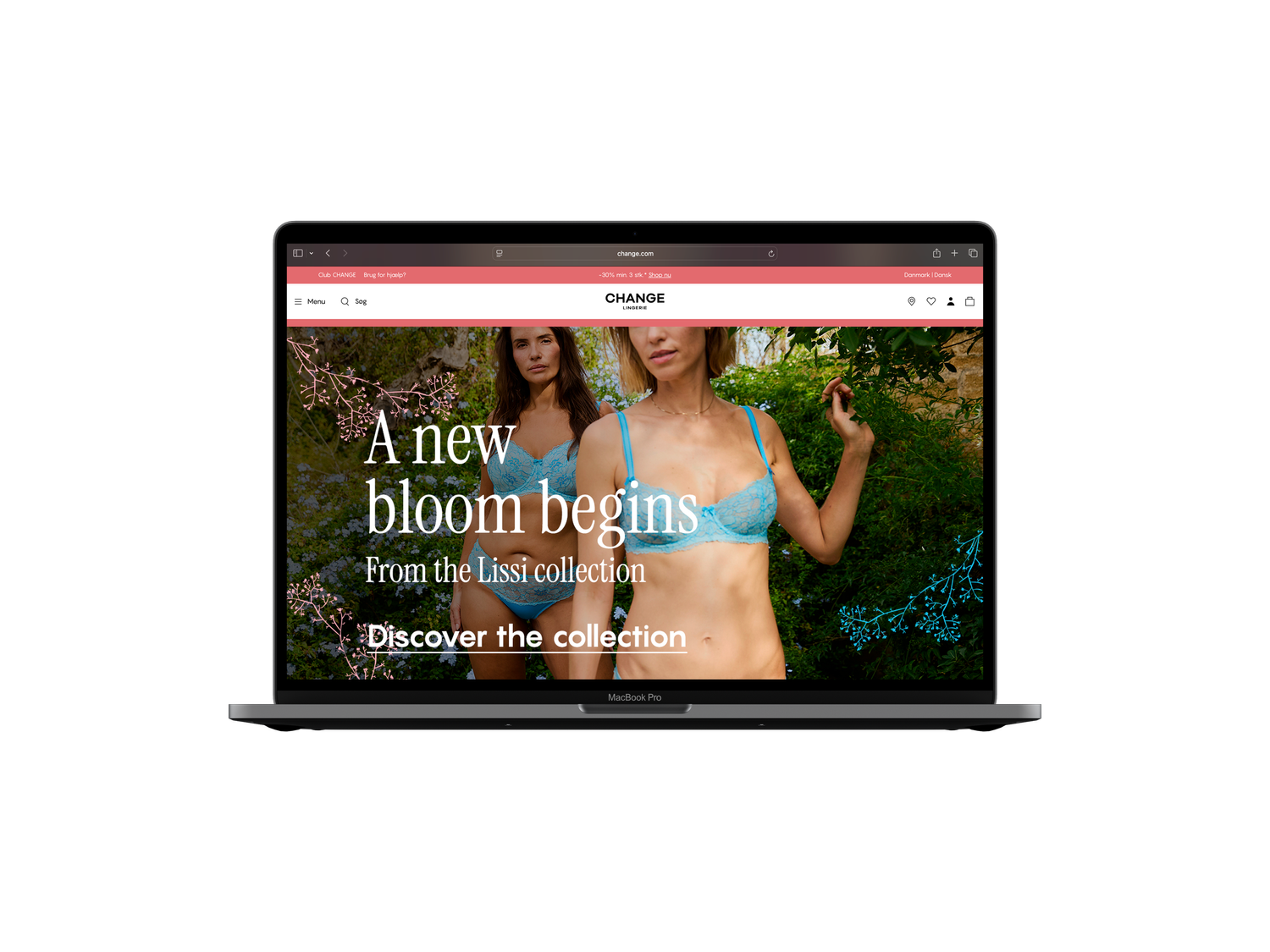 Homepage banner on desktop laptop
