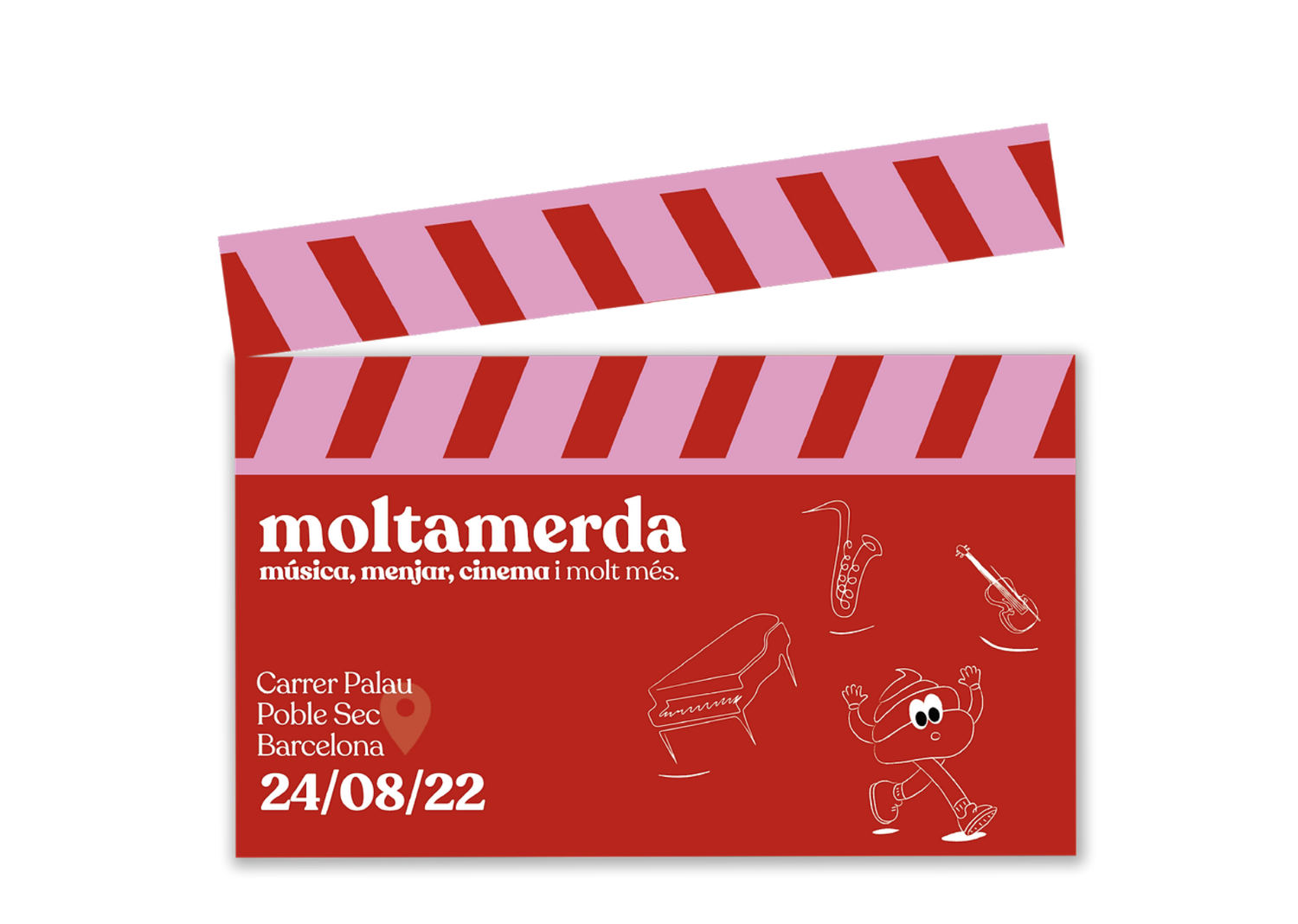 Moltamerda invitation clapperboard