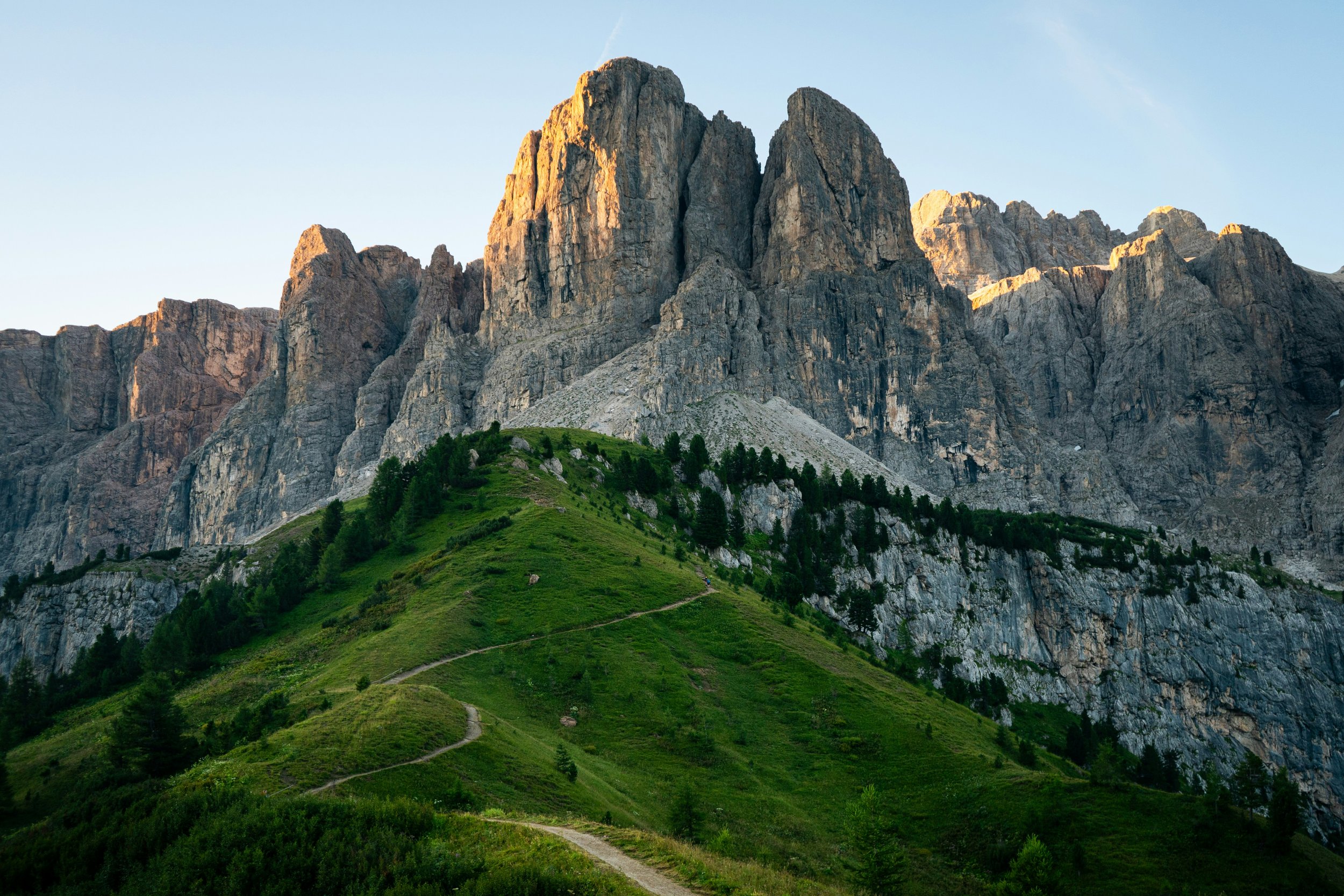 Alpine meadows beneath the Dolomites