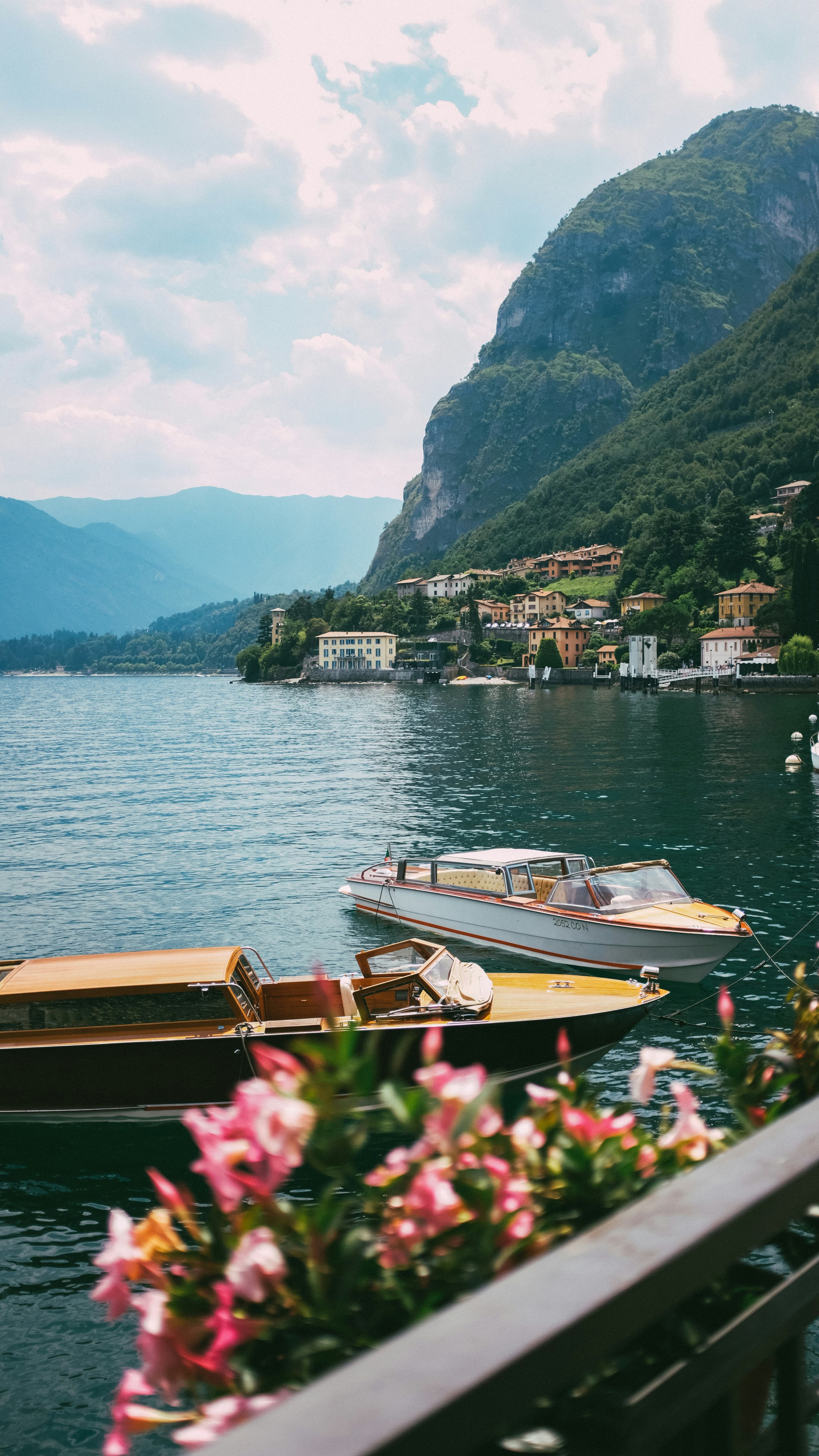 Lake and mountain scenery in northern Italy