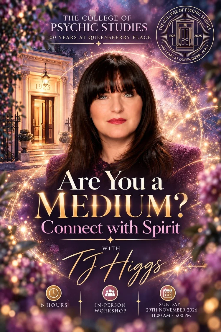 The College of Psychic Studies: Are You a Medium? Connect with Spirit with TJ Higgs, Sunday 29 November 2026, 11am to 5pm, in-person workshop
