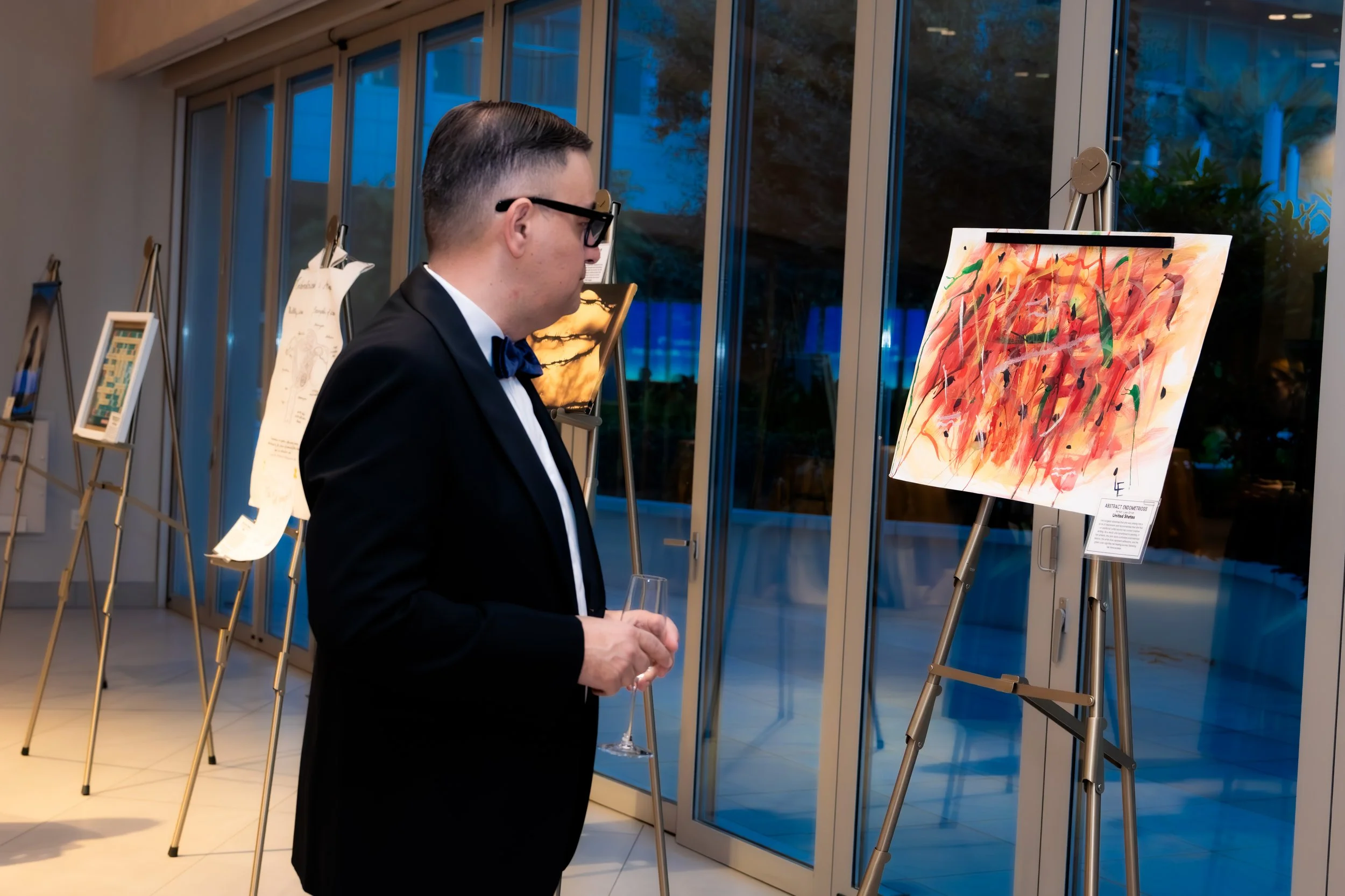 Guest viewing the art exhibition