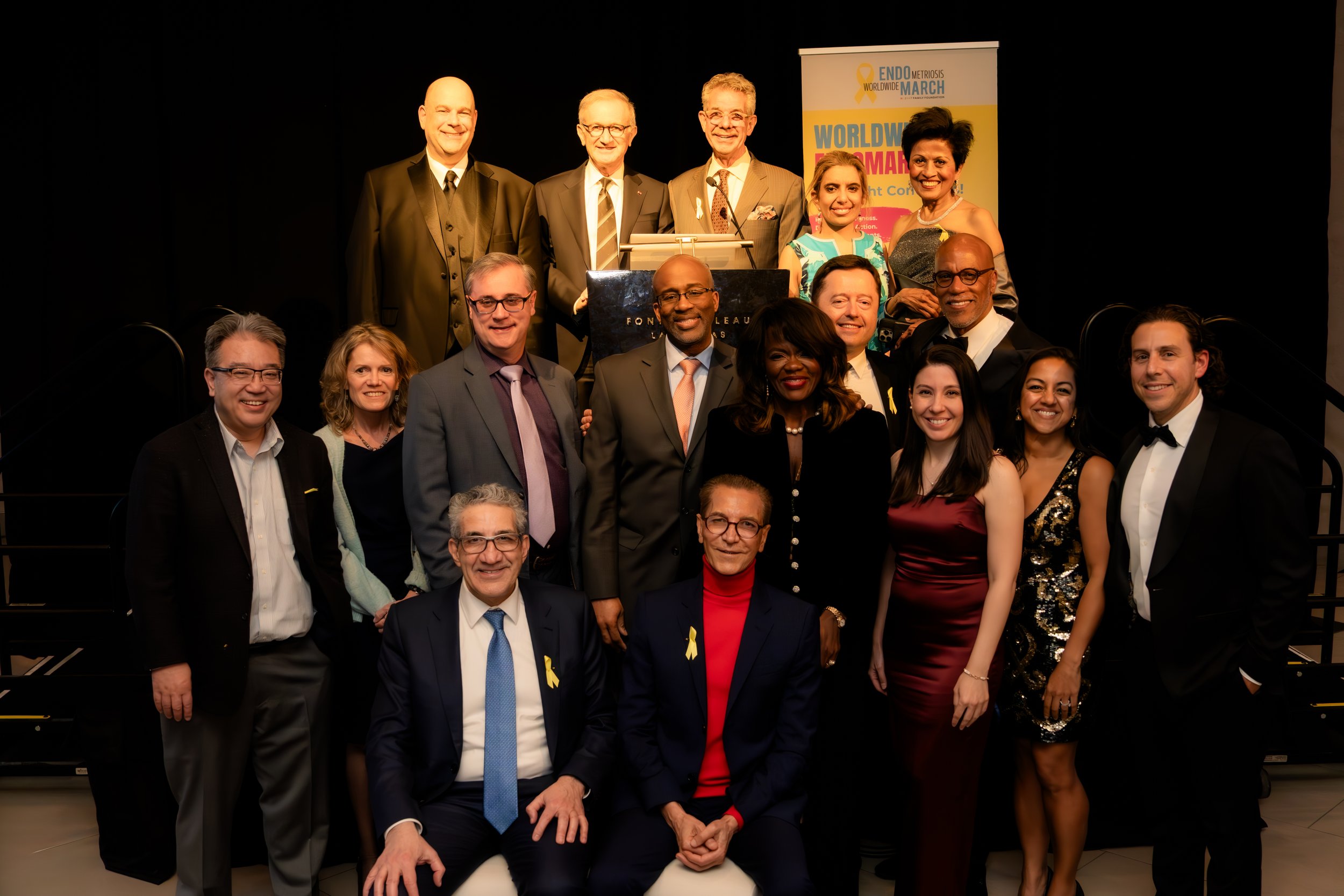 Worldwide EndoMarch gala group photo on stage