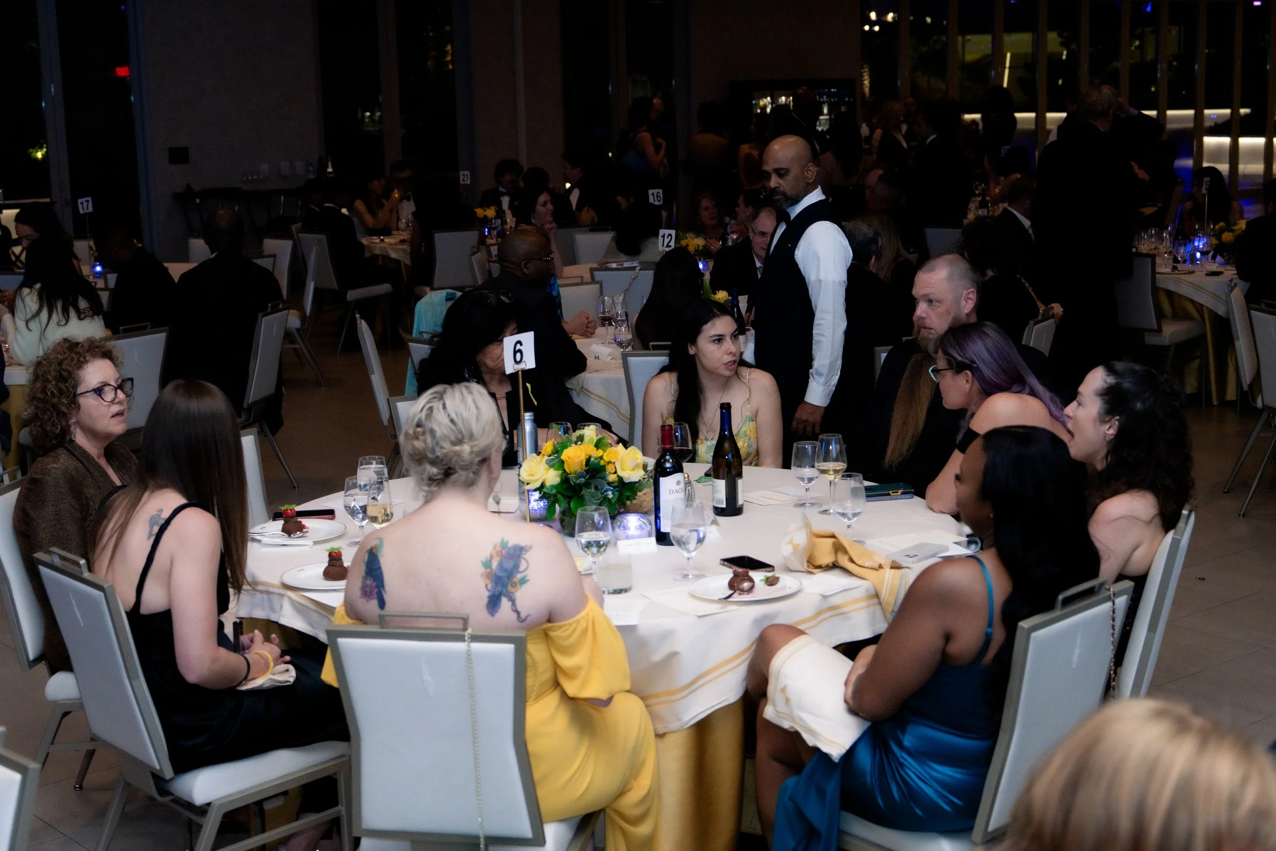 Guests seated at dinner