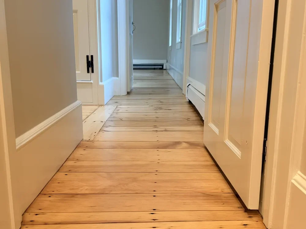 Long hallway after refinishing