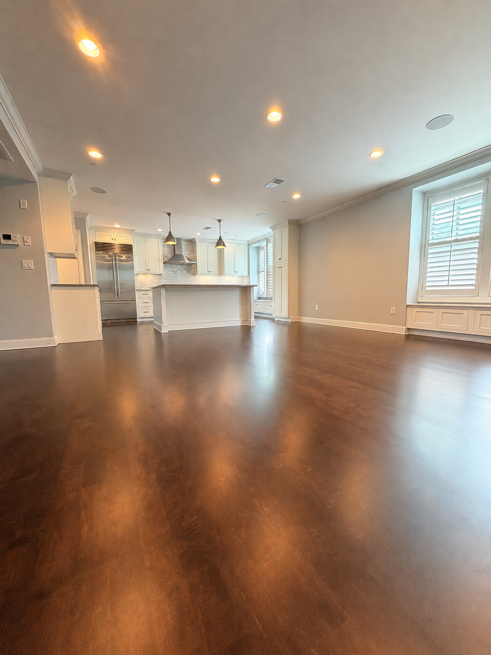 Completed hardwood refinishing project